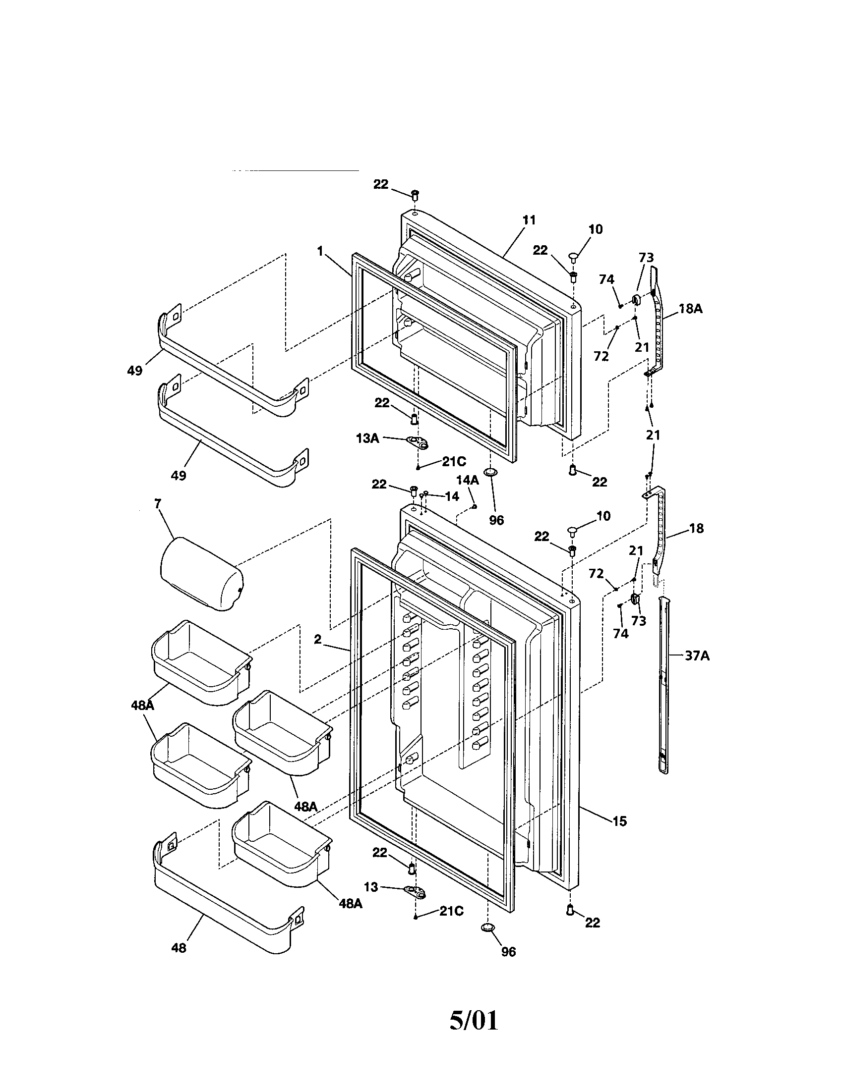 Kenmore 25371134101 door diagram