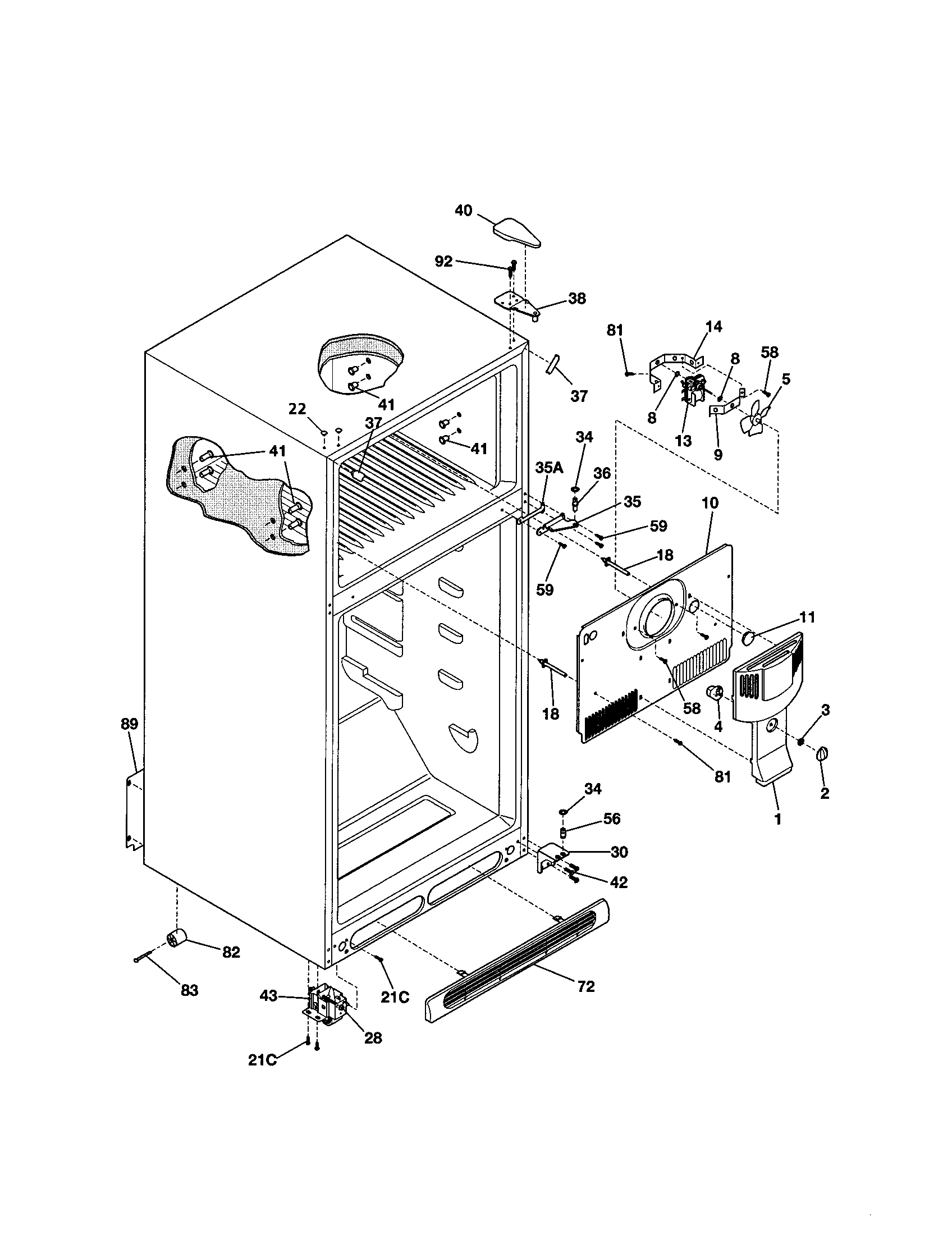 Kenmore 25371134101 cabinet diagram
