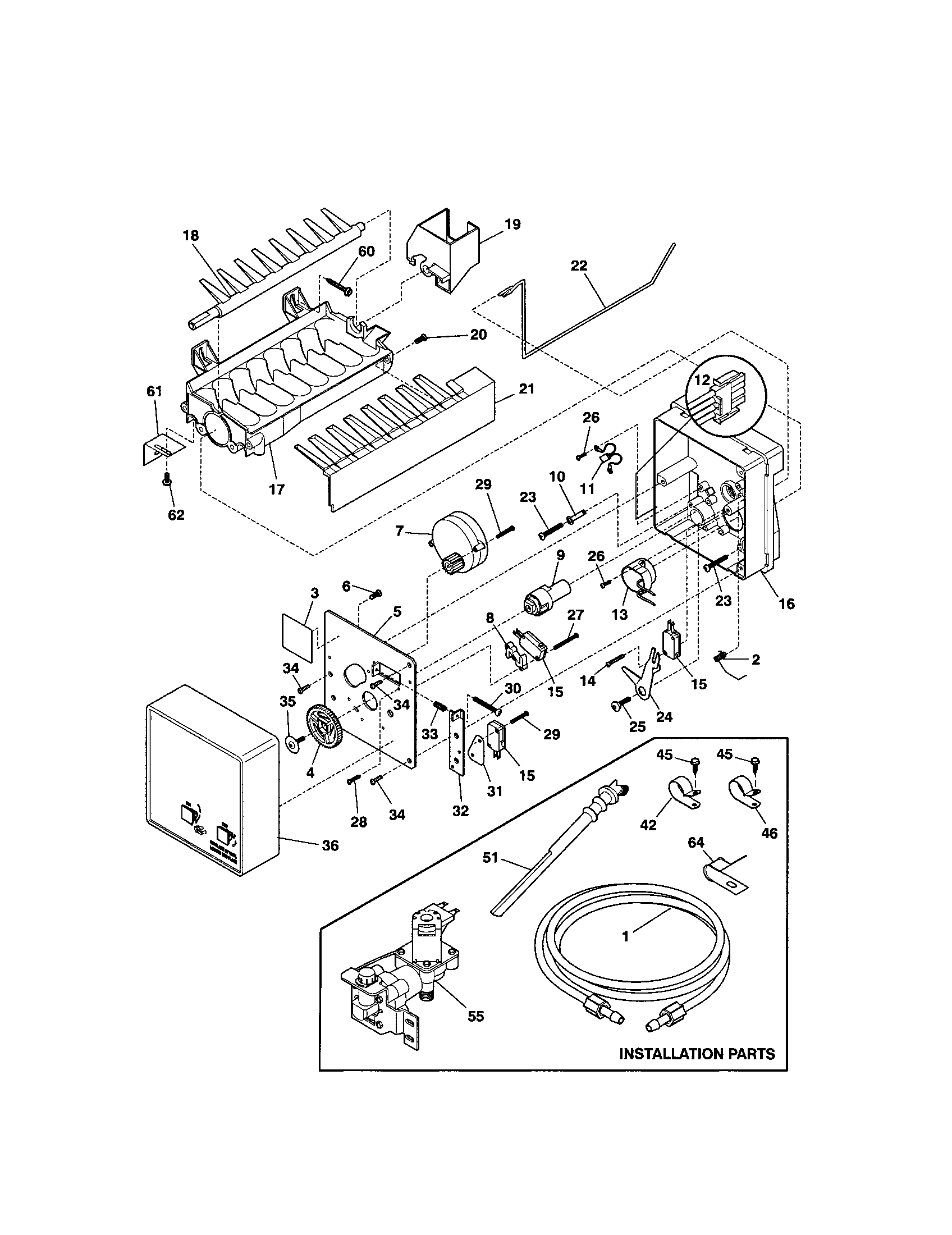 Kenmore 25371134101 icemaker diagram