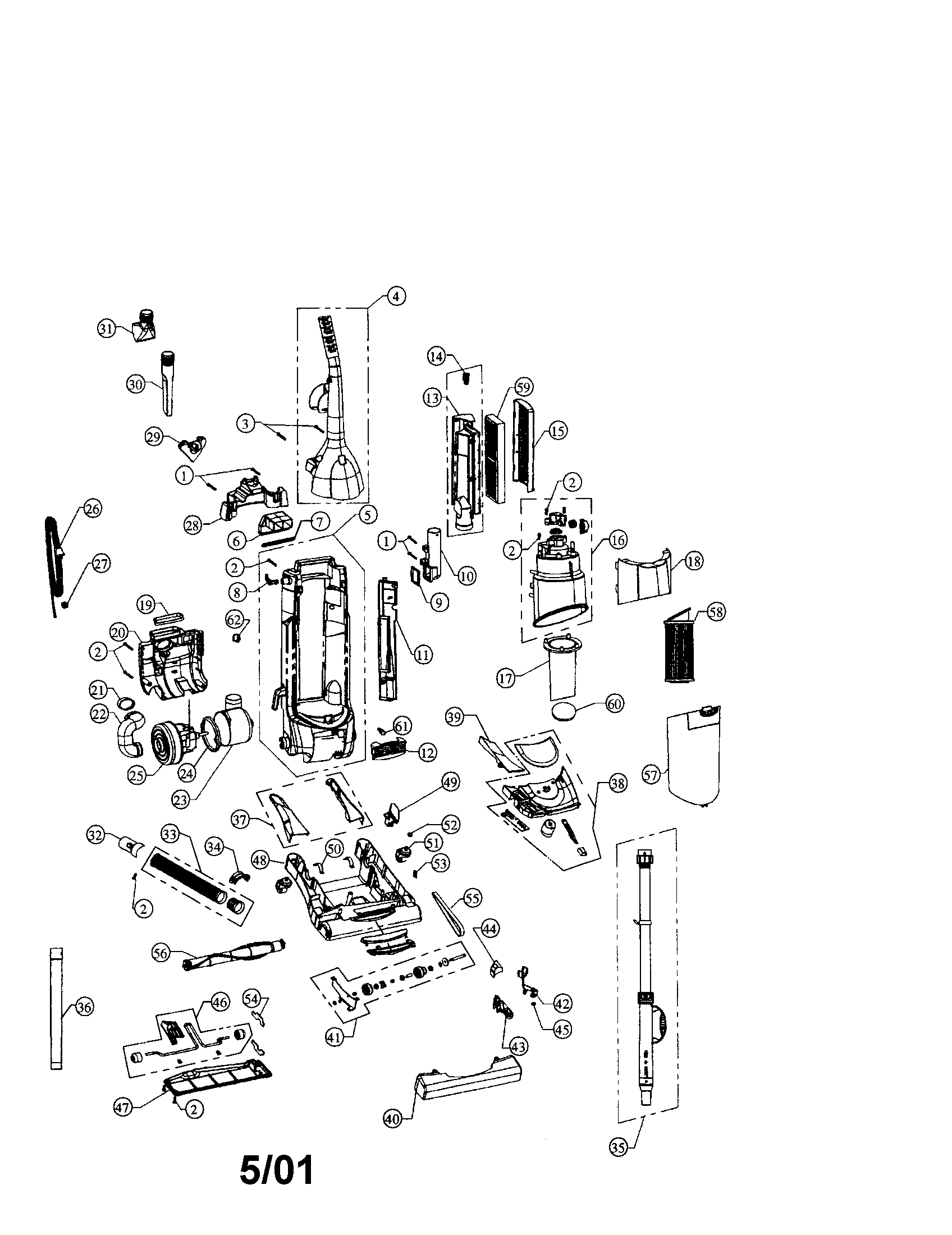 Dirt Devil 089890 vision with sensor diagram