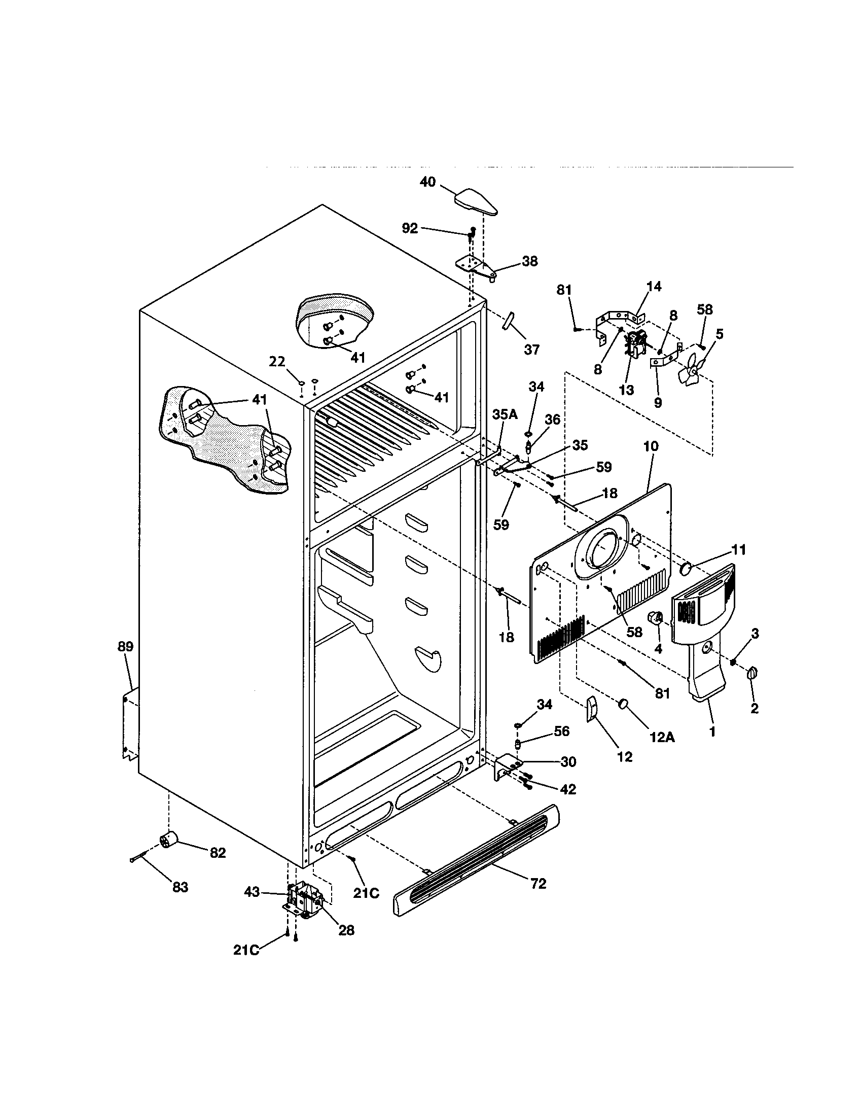 Kenmore 25361884100 cabinet diagram