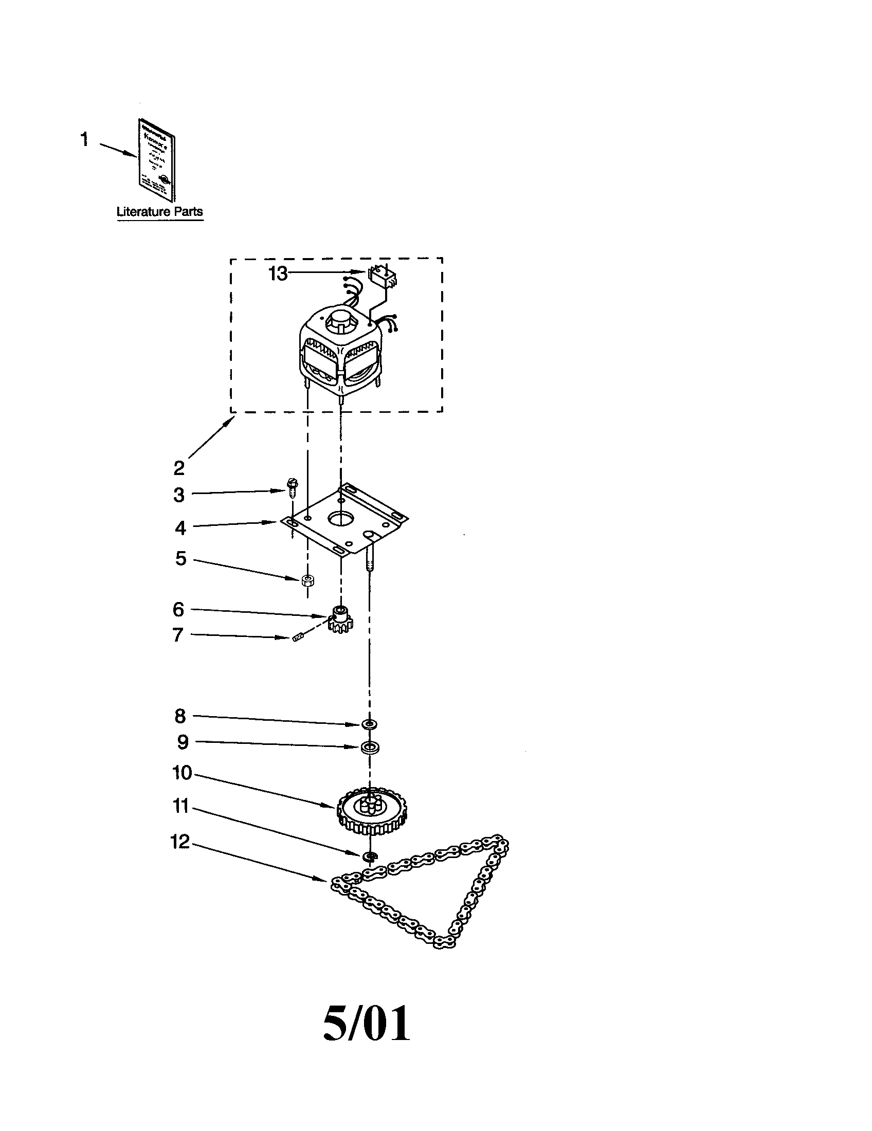 Kenmore 66513601790 motor and drive diagram