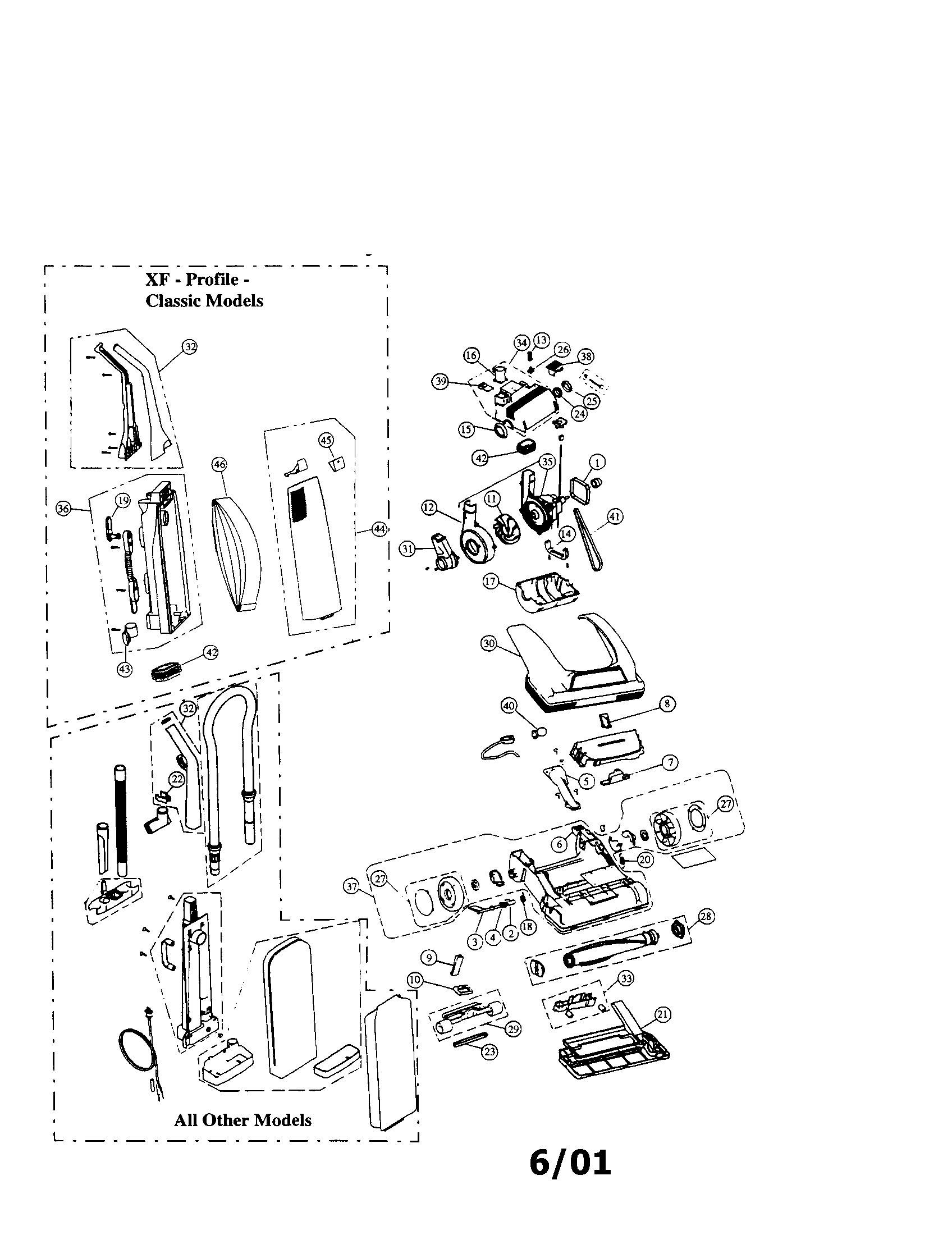 Dirt Devil 6970 frame assembly diagram