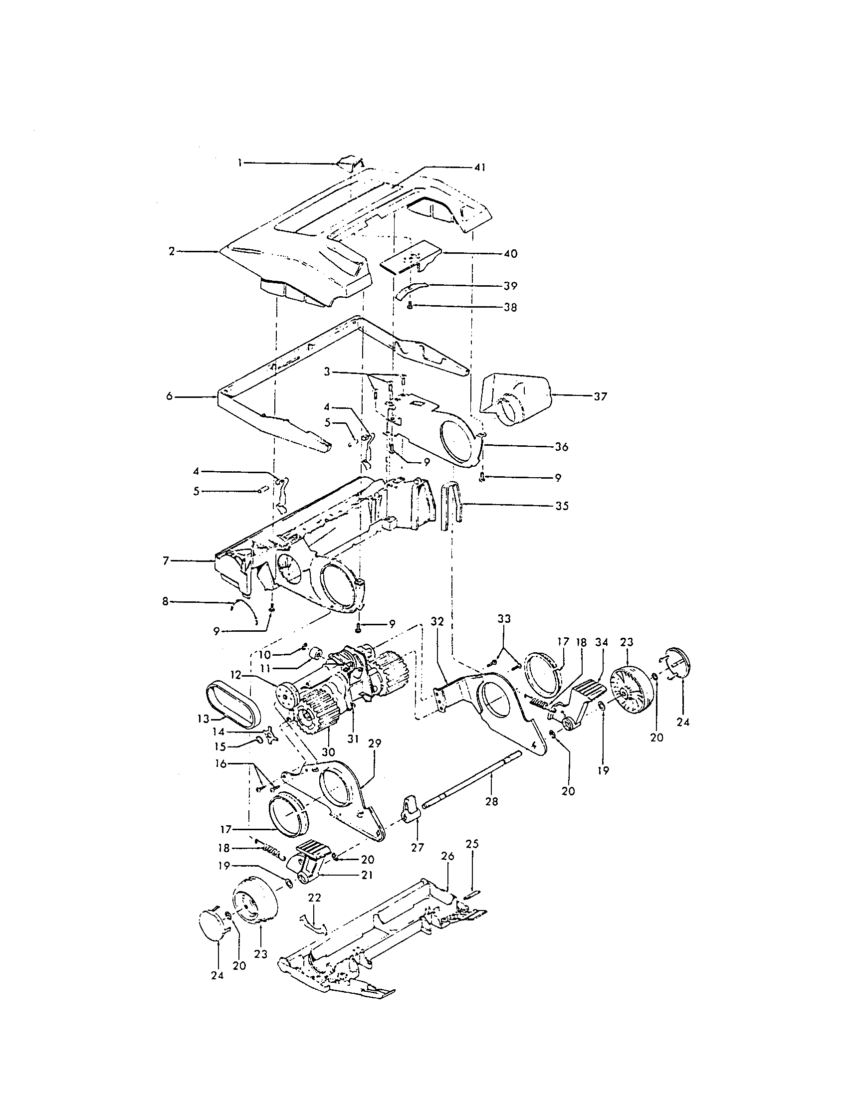 Hoover U3329 agitator housing diagram