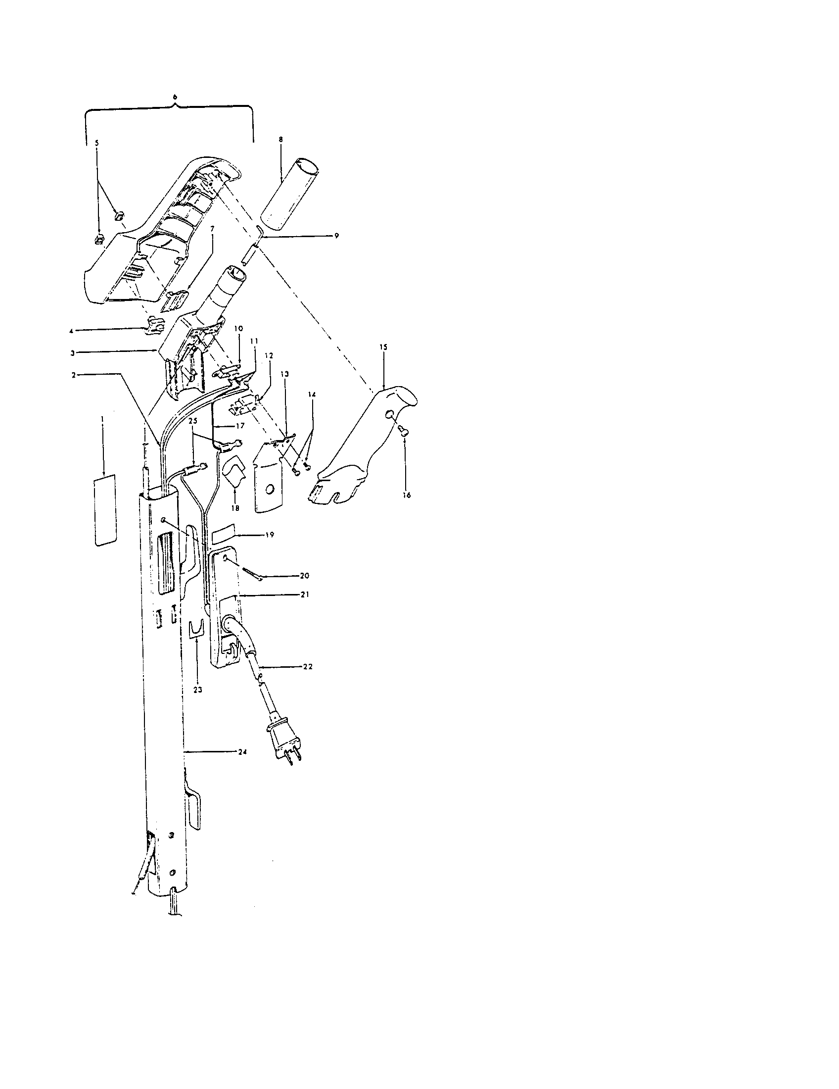 Hoover U3341-900 handle diagram