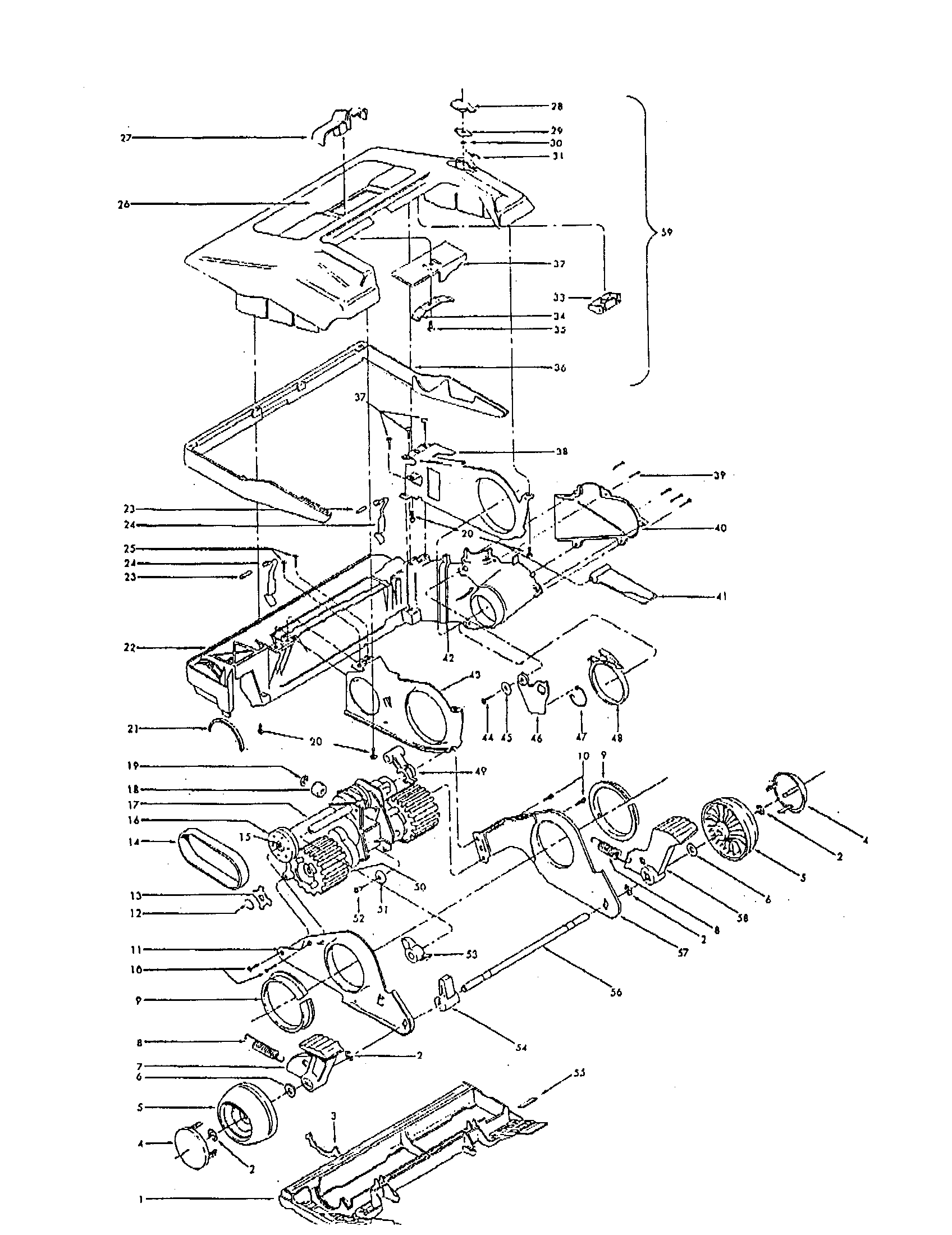 Hoover U3729910 agitator housing diagram