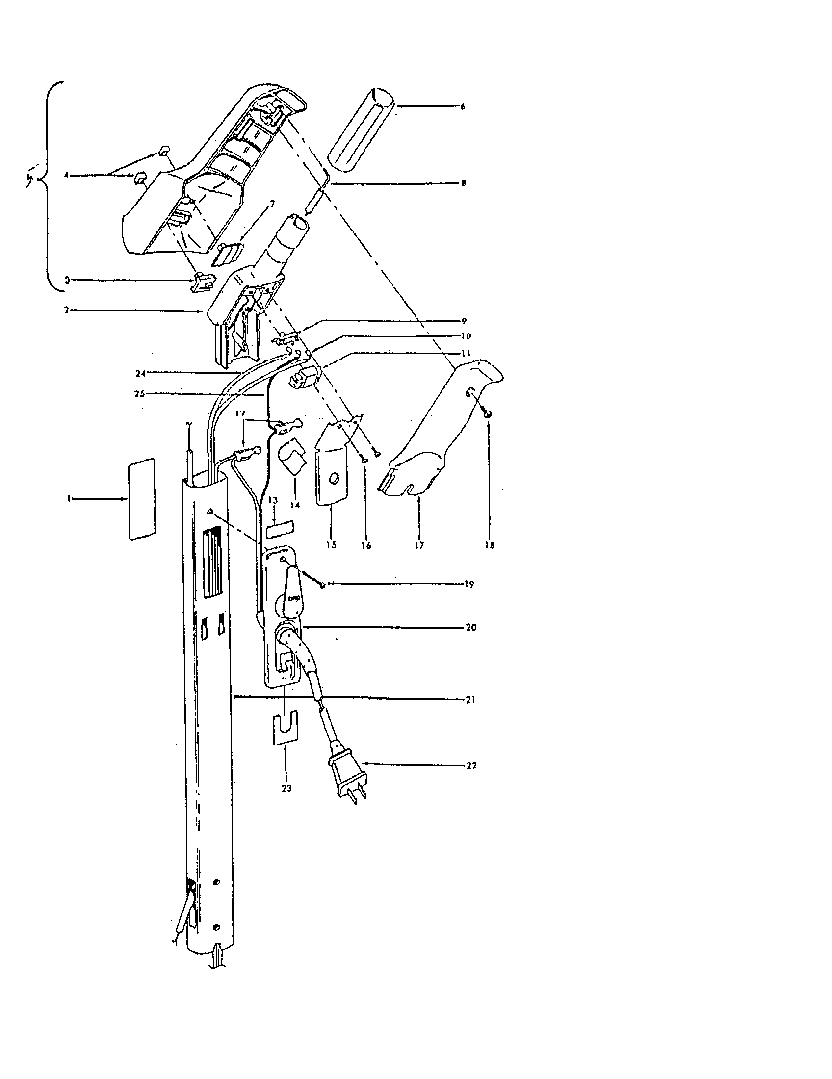 Hoover U3729910 handle diagram