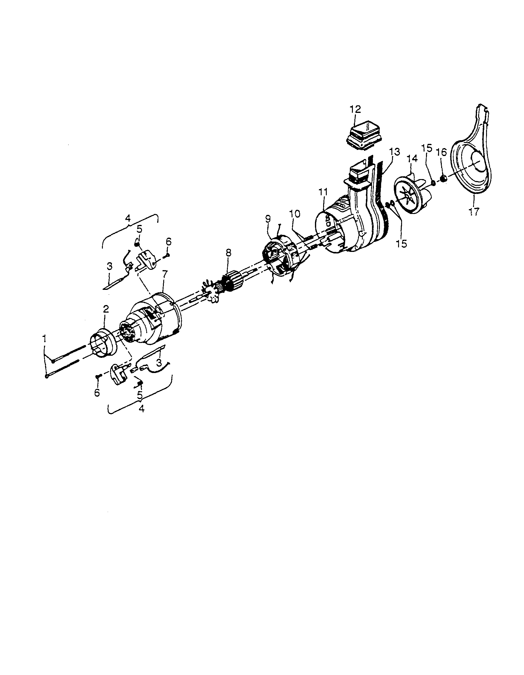 Hoover U3729910 motor diagram