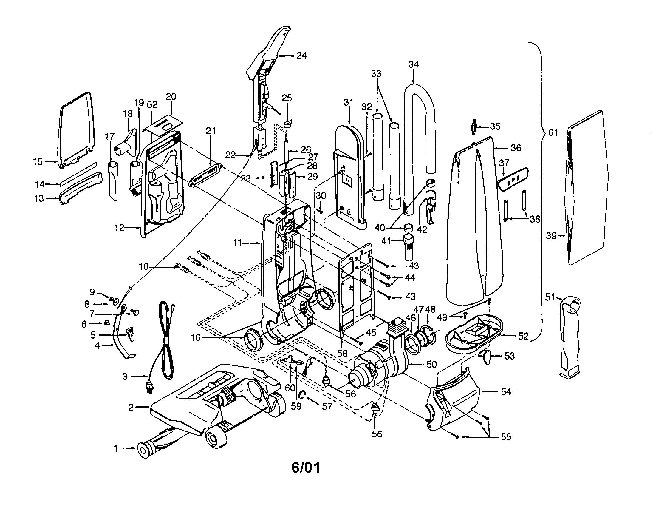 Hoover U3725930 power max diagram