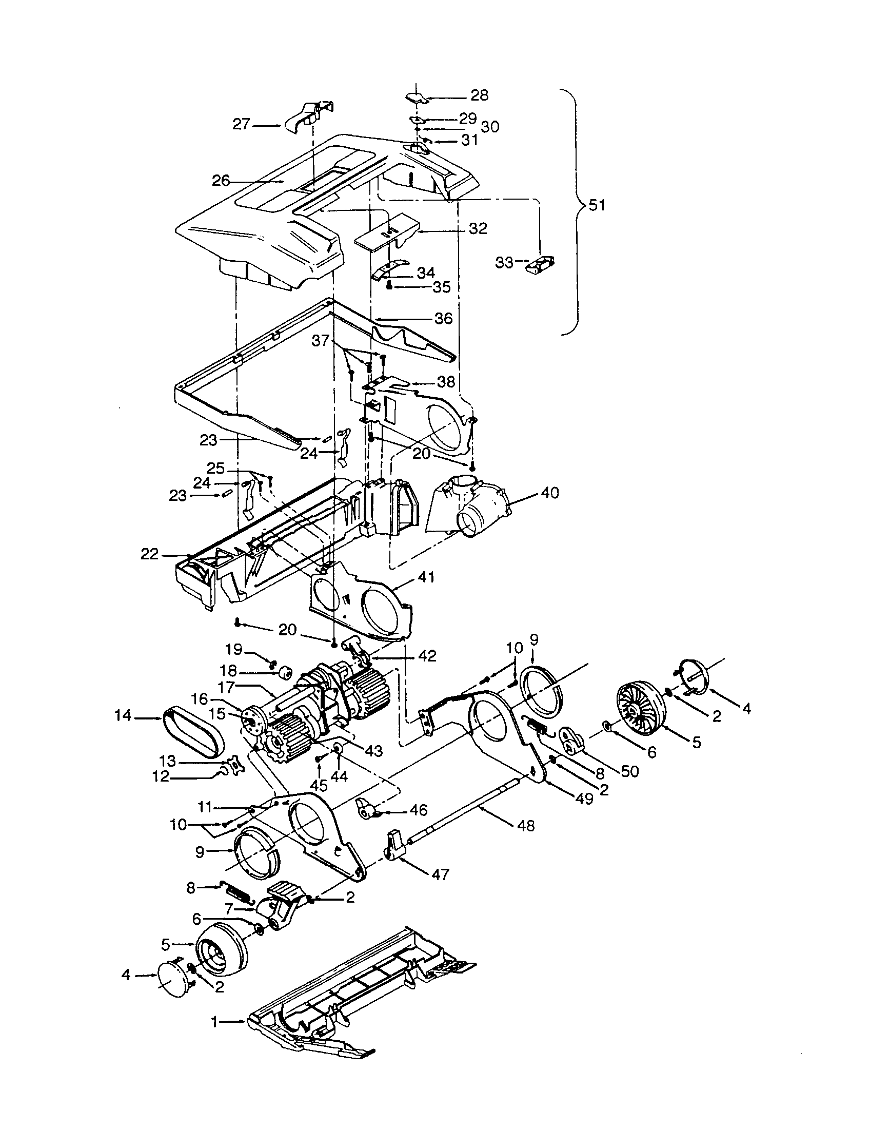 Hoover U3725930 agitator housing diagram