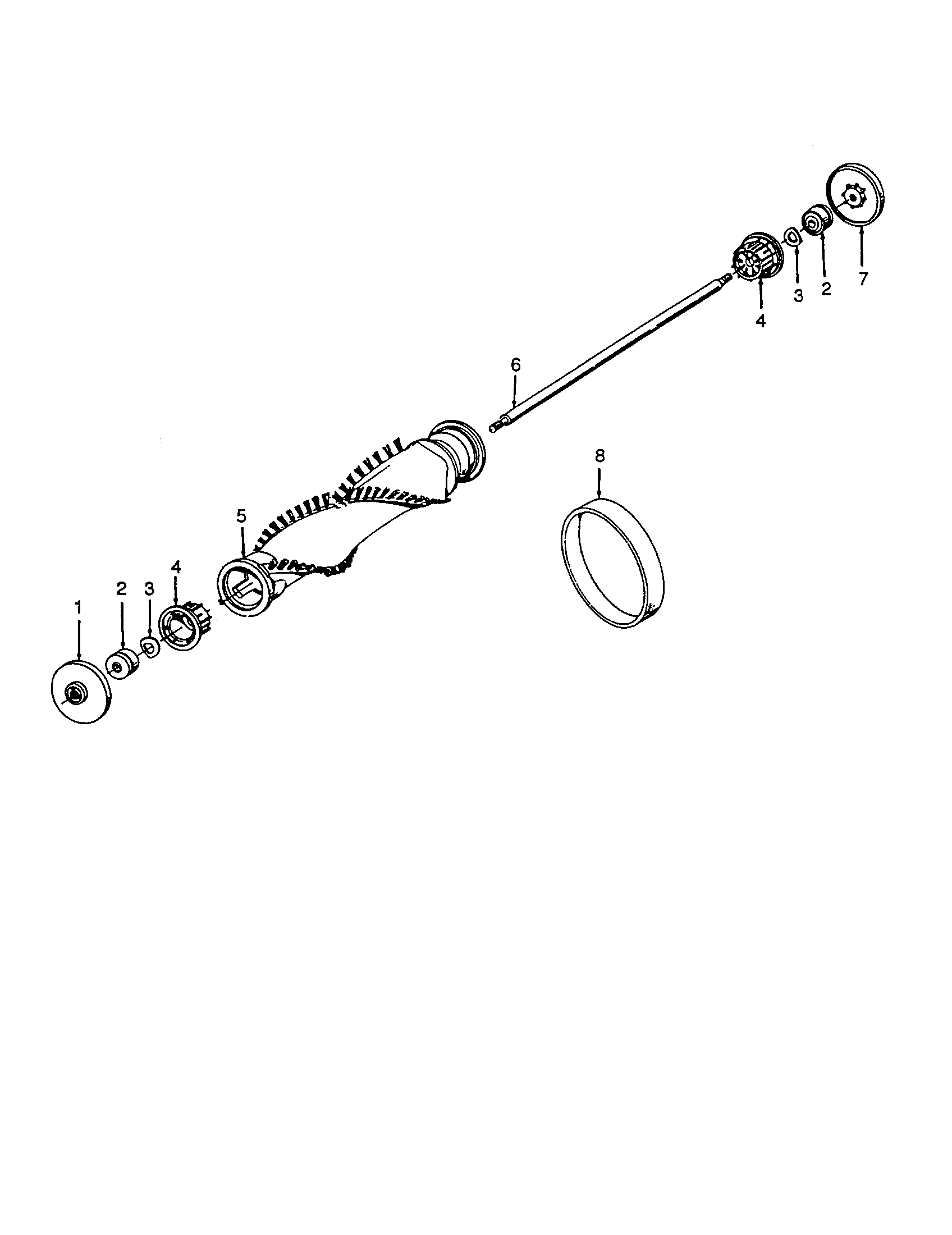 Hoover U3725930 agitator diagram
