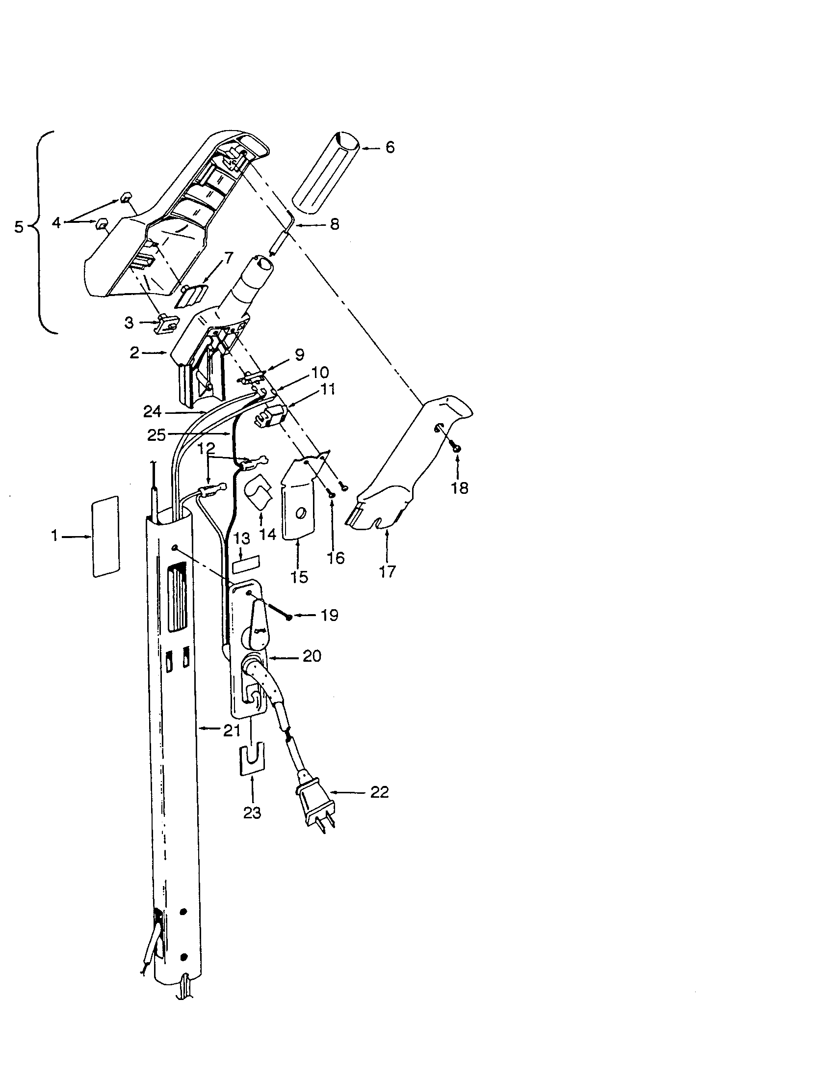 Hoover U3725930 handle diagram