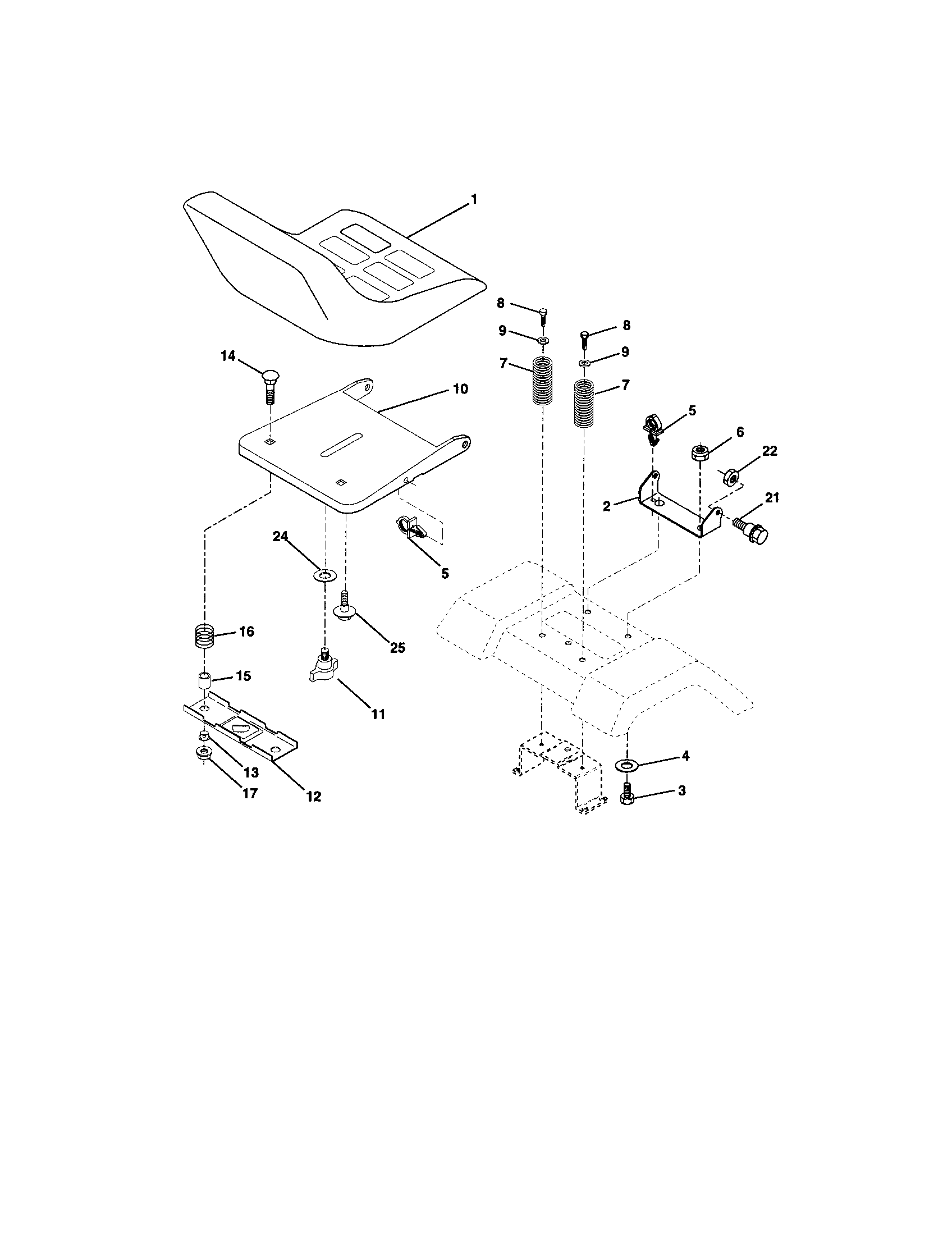 Craftsman 917271744 seat assembly diagram
