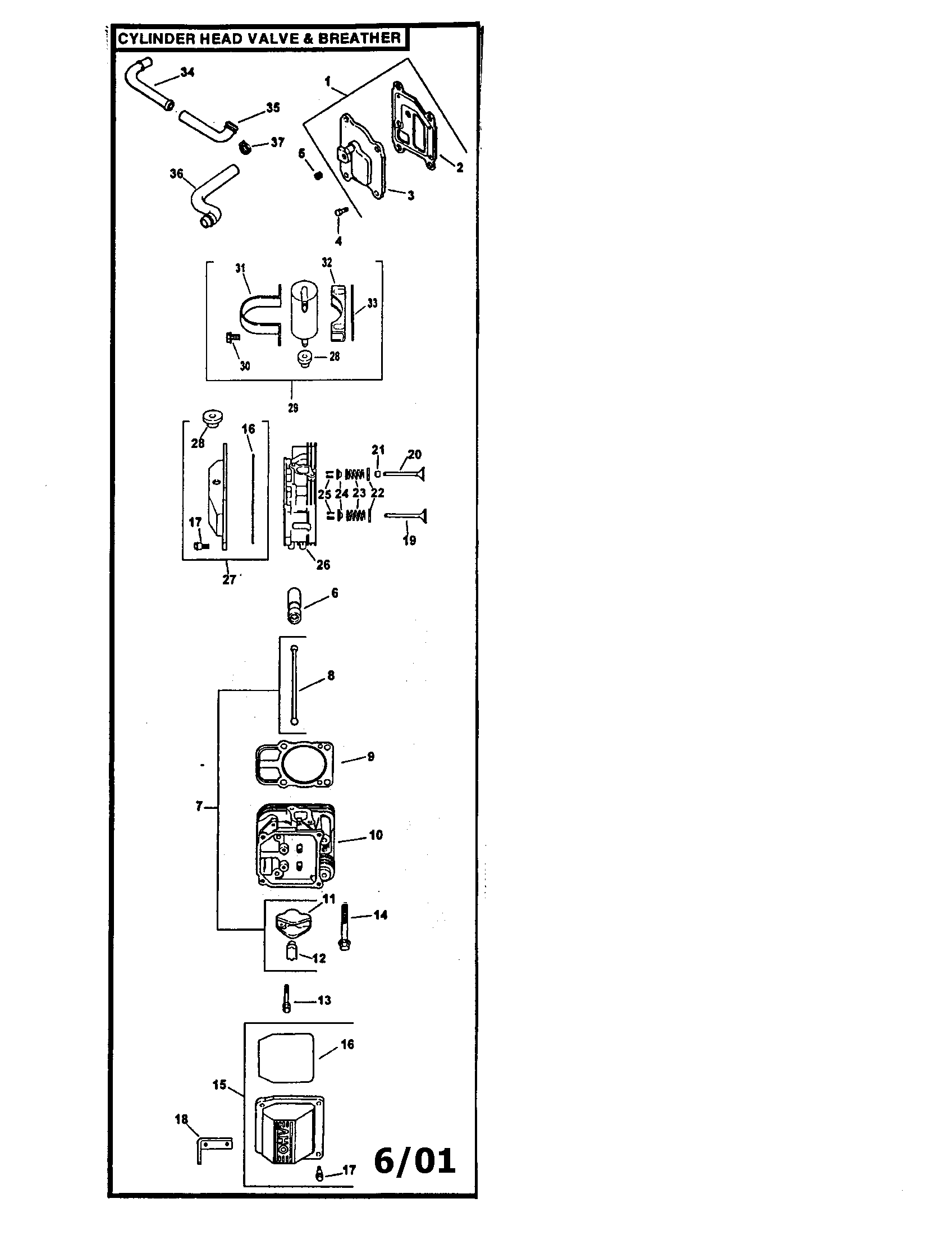 Craftsman 917273100 cylinder head valve and breather diagram