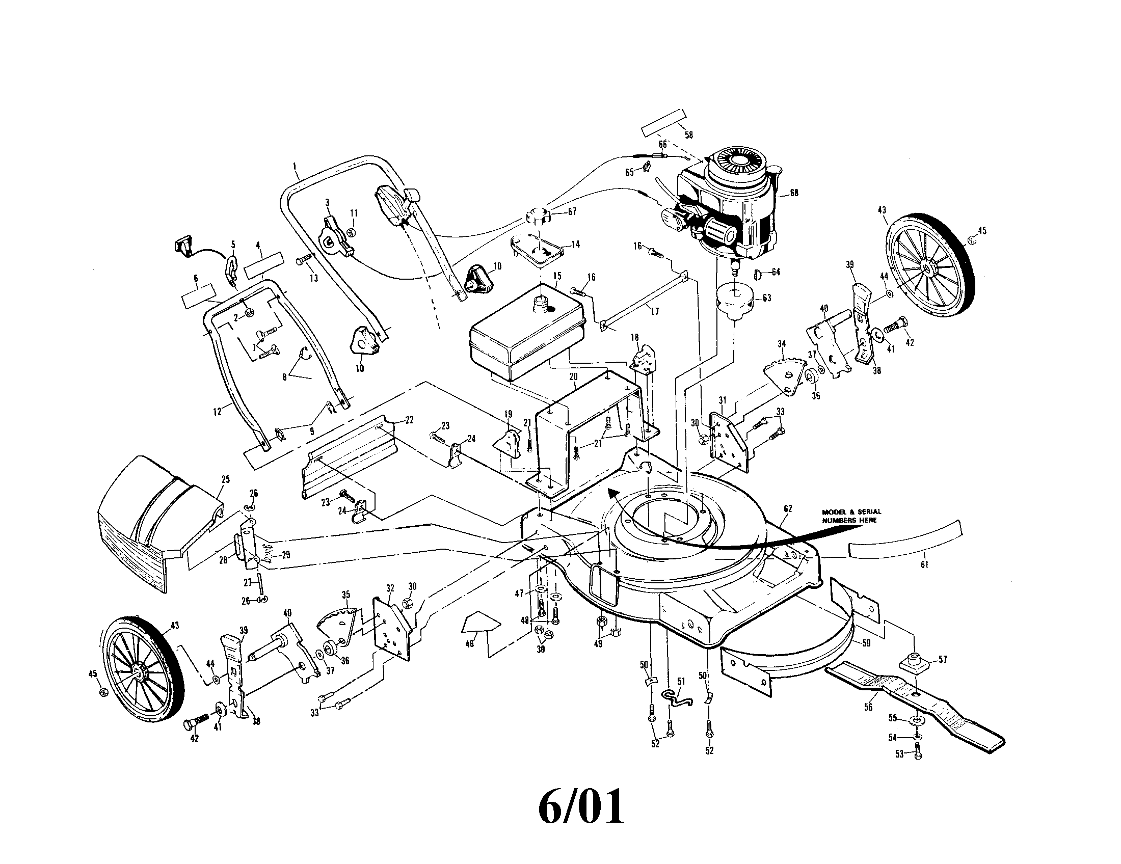 Craftsman 917378693 22" rotary lawn mower diagram