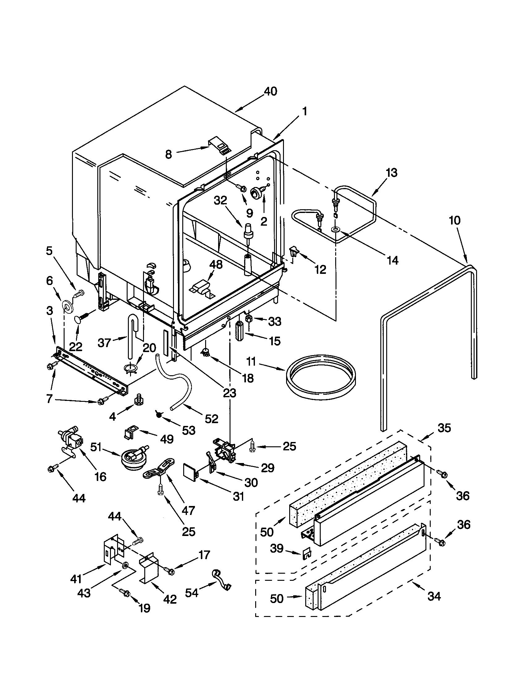 Kenmore 66515682000 tub assembly diagram