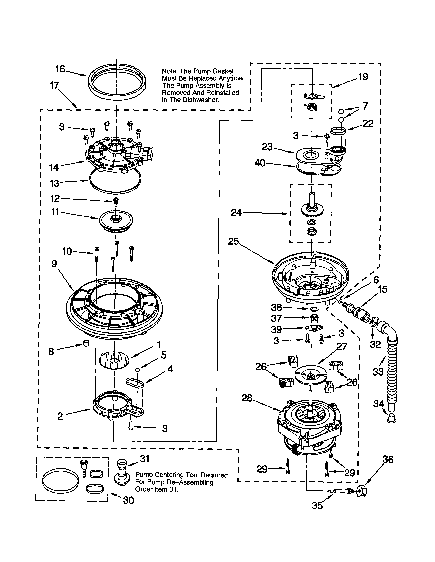 Kenmore 66515682000 pump and motor diagram