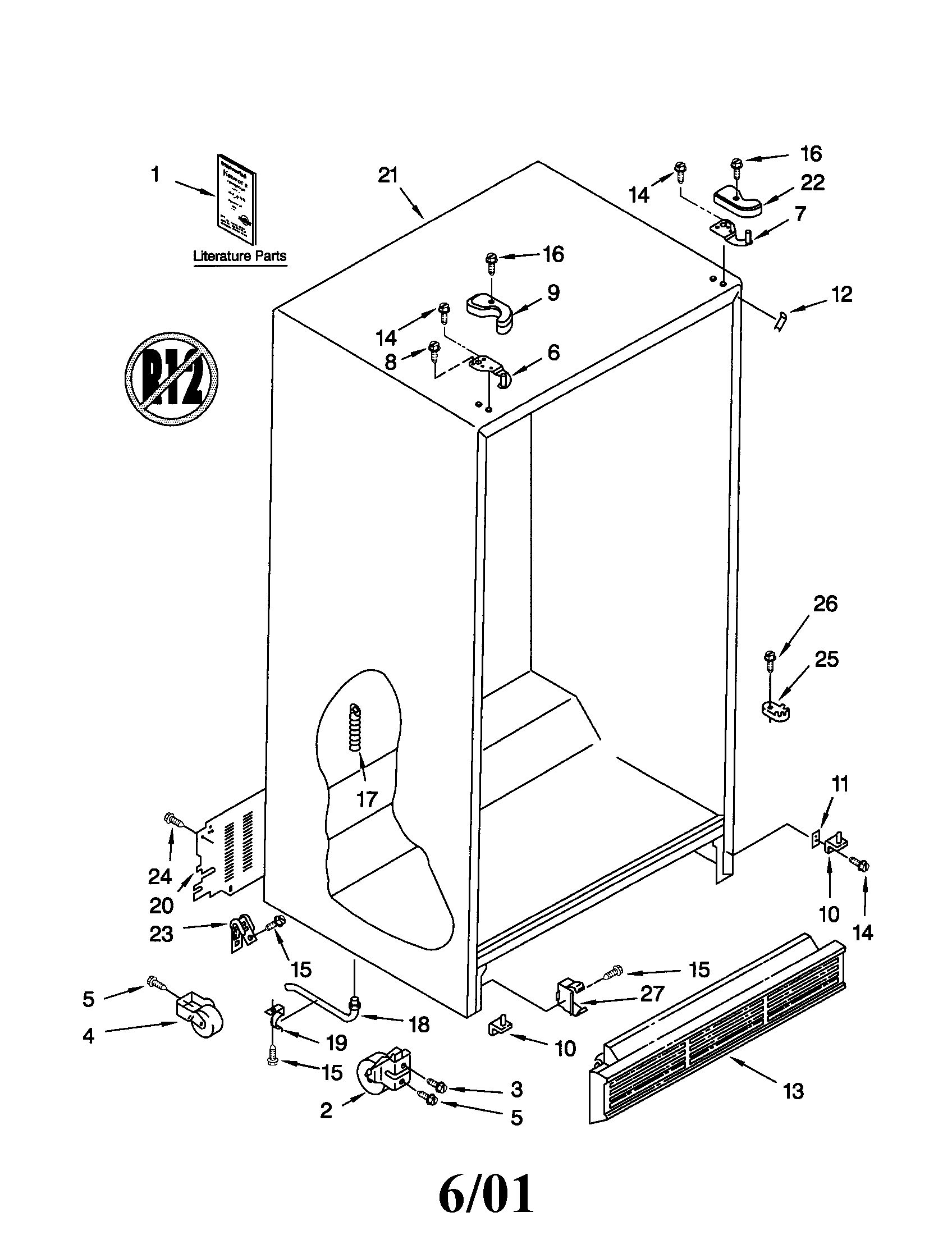 Kenmore 10650522100 cabinet diagram