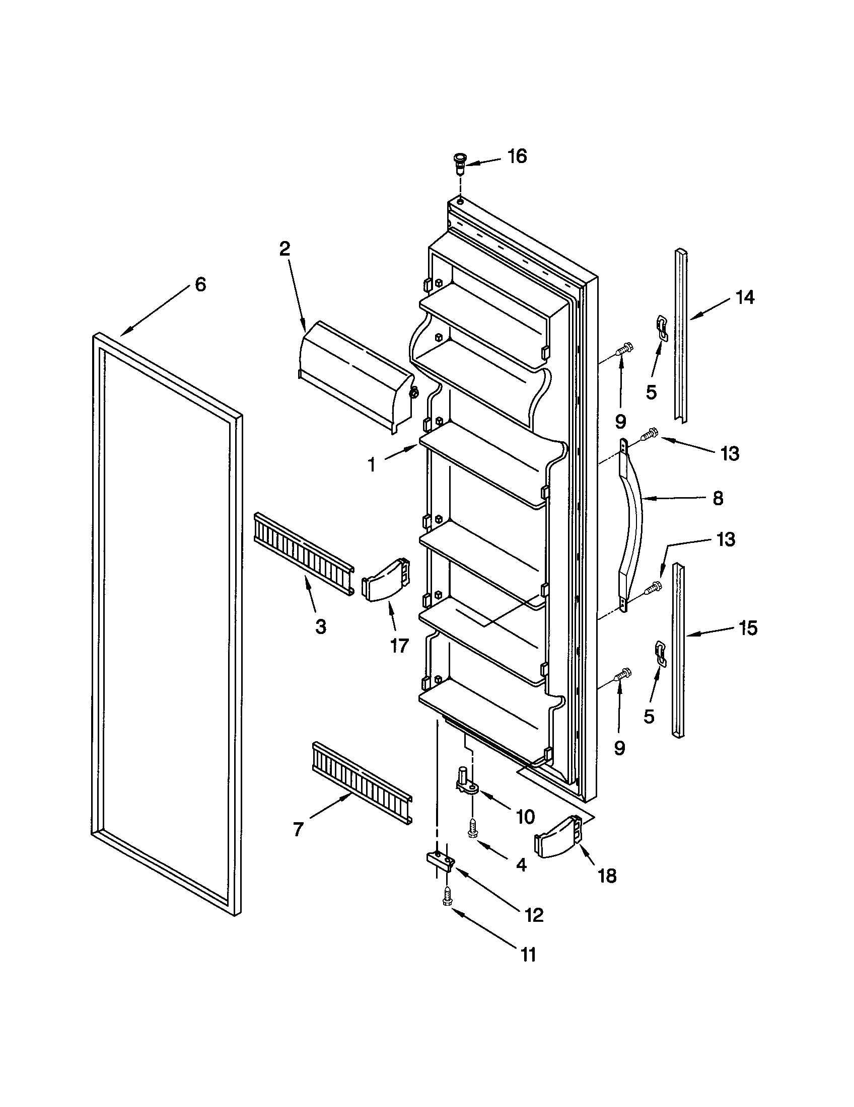 Kenmore 10650522100 refrigerator door diagram