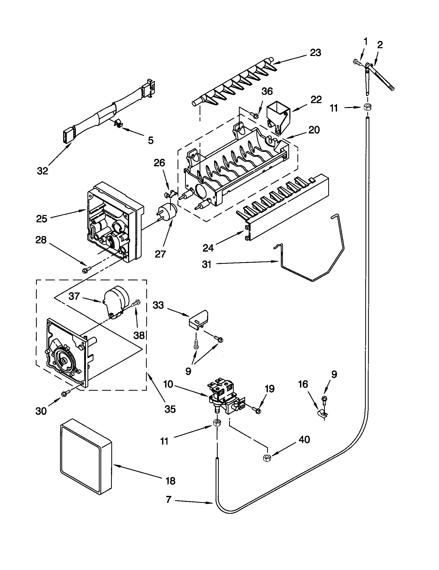 Kenmore 10650522100 icemaker diagram