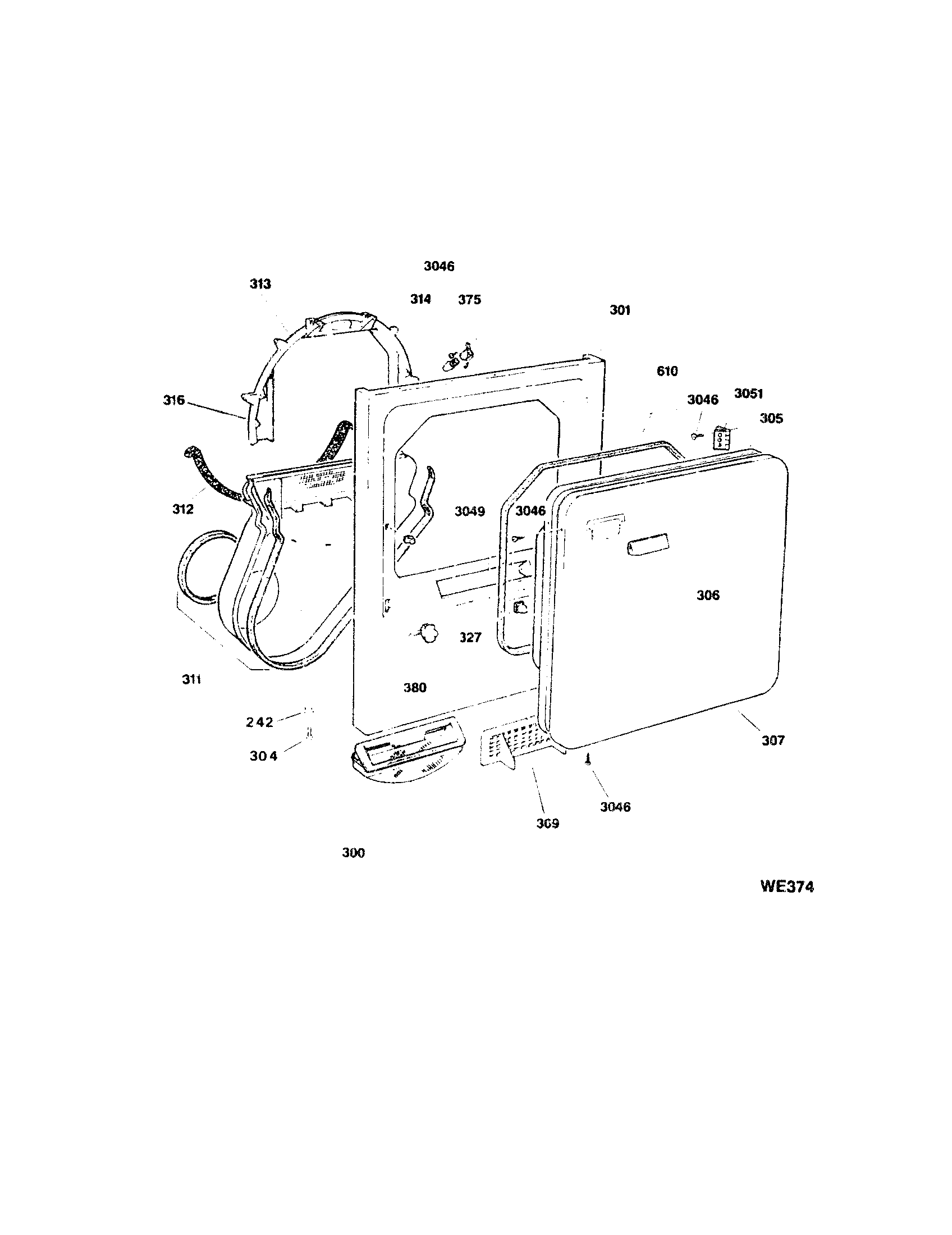 GE DDE8200RCM door diagram