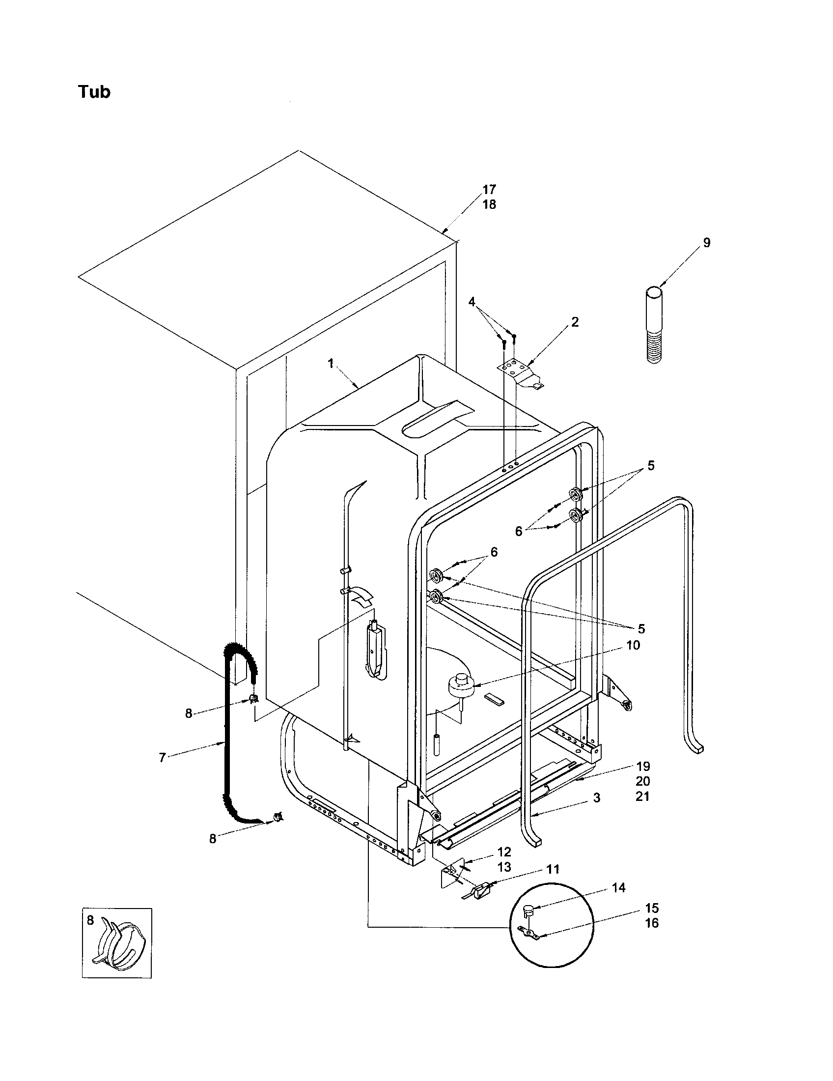 Amana ADW350RAB-PADW350RAB0 tub diagram
