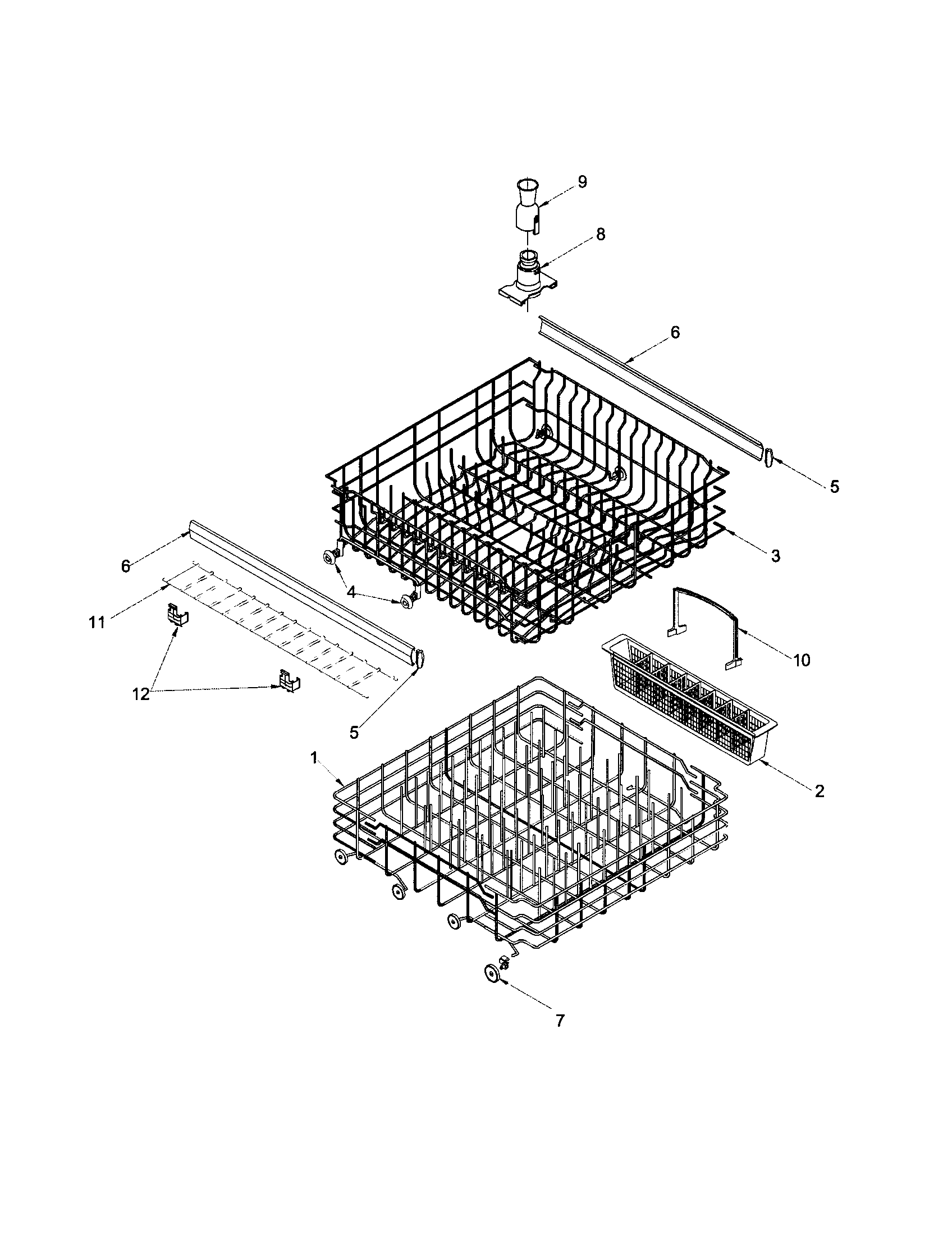 Amana ADW350RAB-PADW350RAB0 rack (padw650raw0/b0/c0) diagram