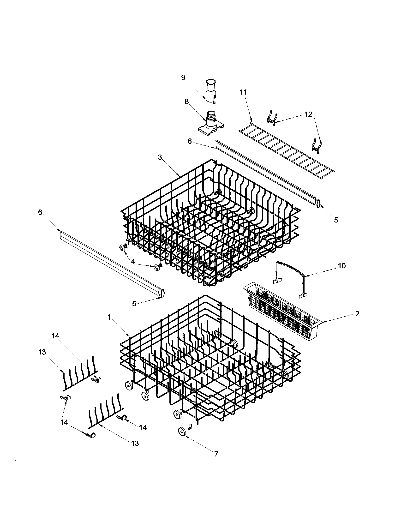 Amana ADW350RAB-PADW350RAB0 rack (padw750eaw0/b0/c0) diagram