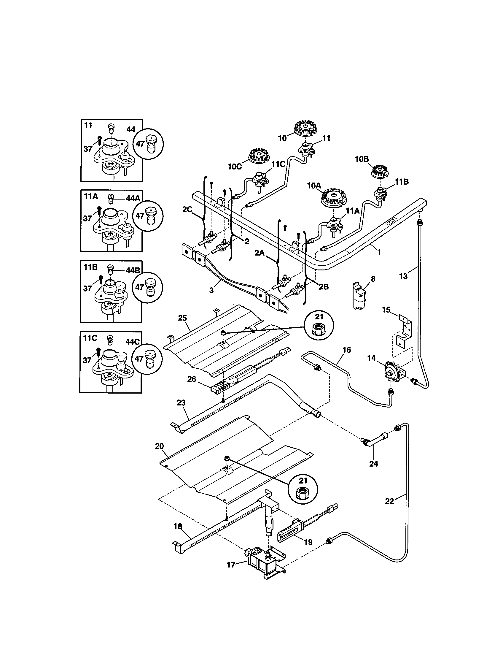 Kenmore 79075604100 burner diagram