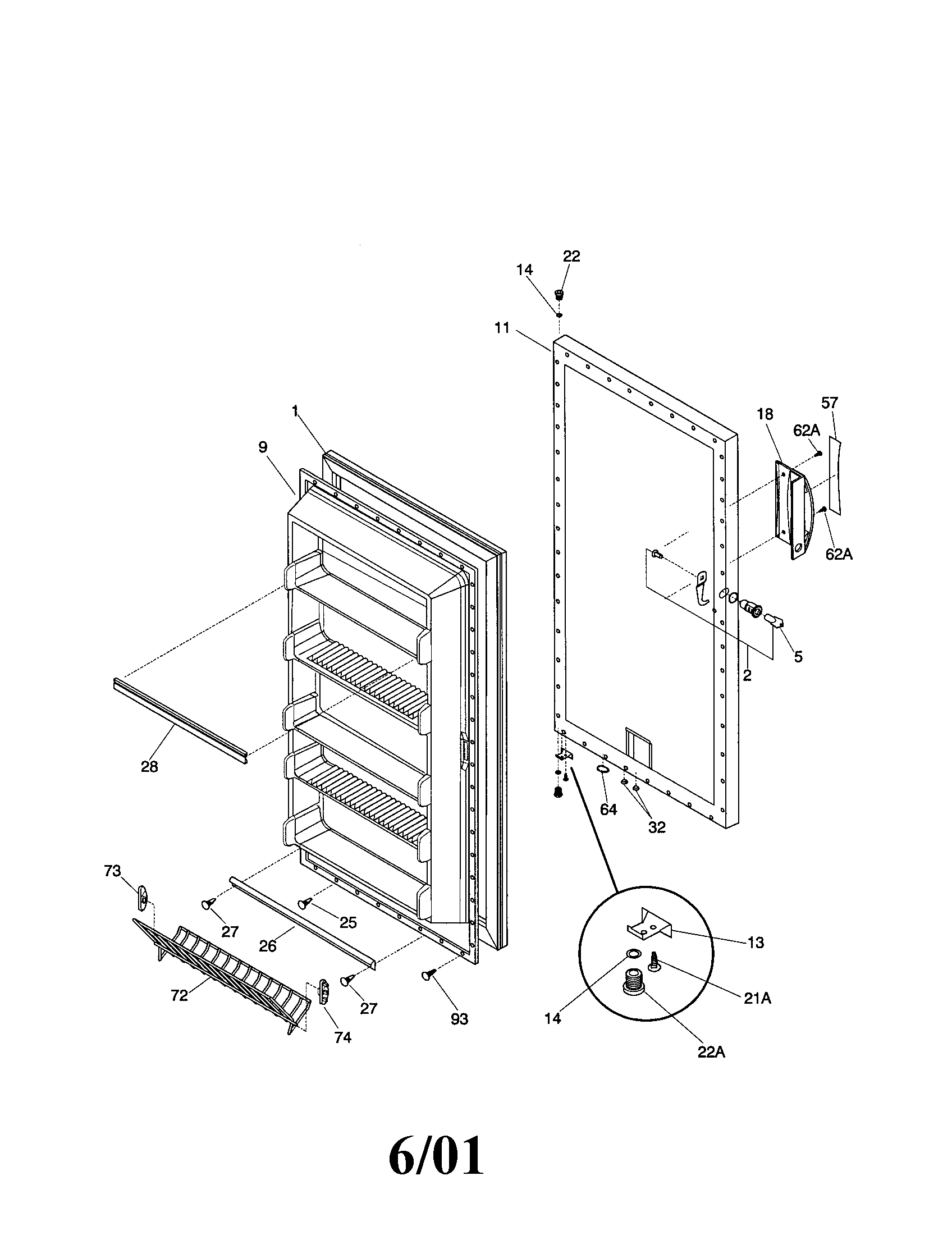 Kenmore 25321111100 door diagram