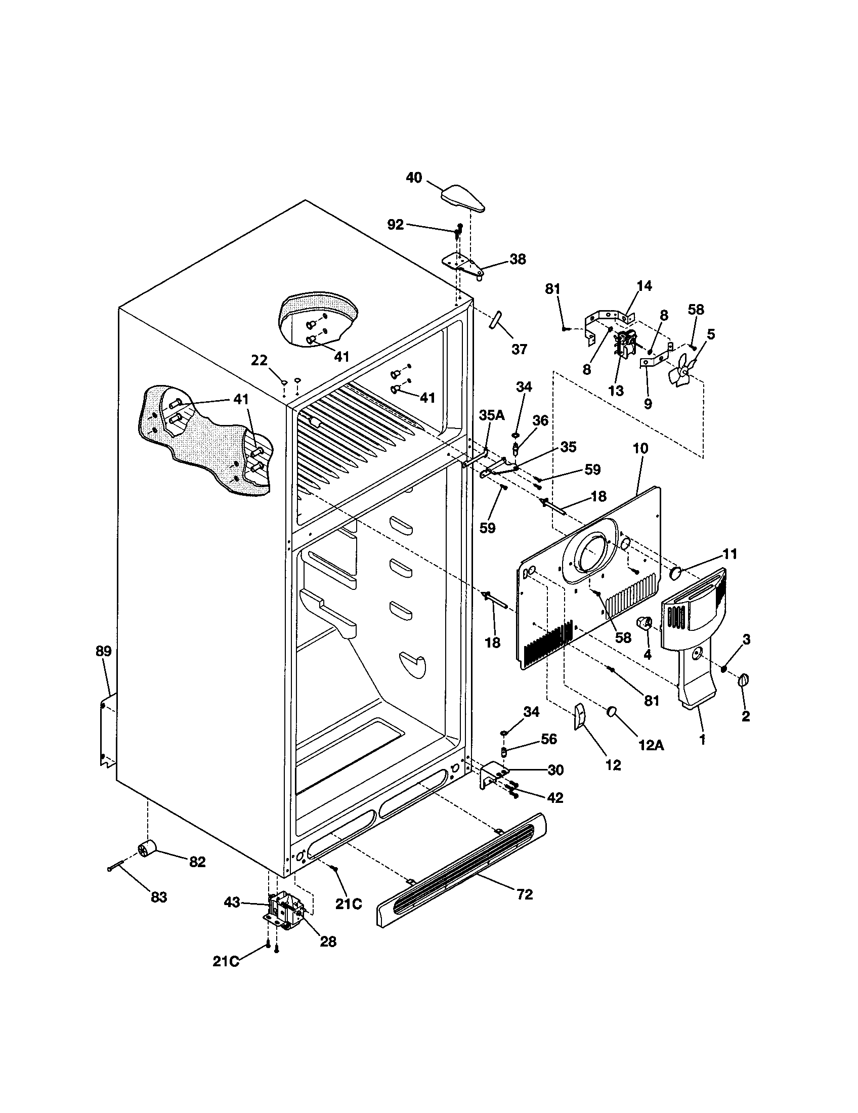 Kenmore 25331804102 cabinet diagram