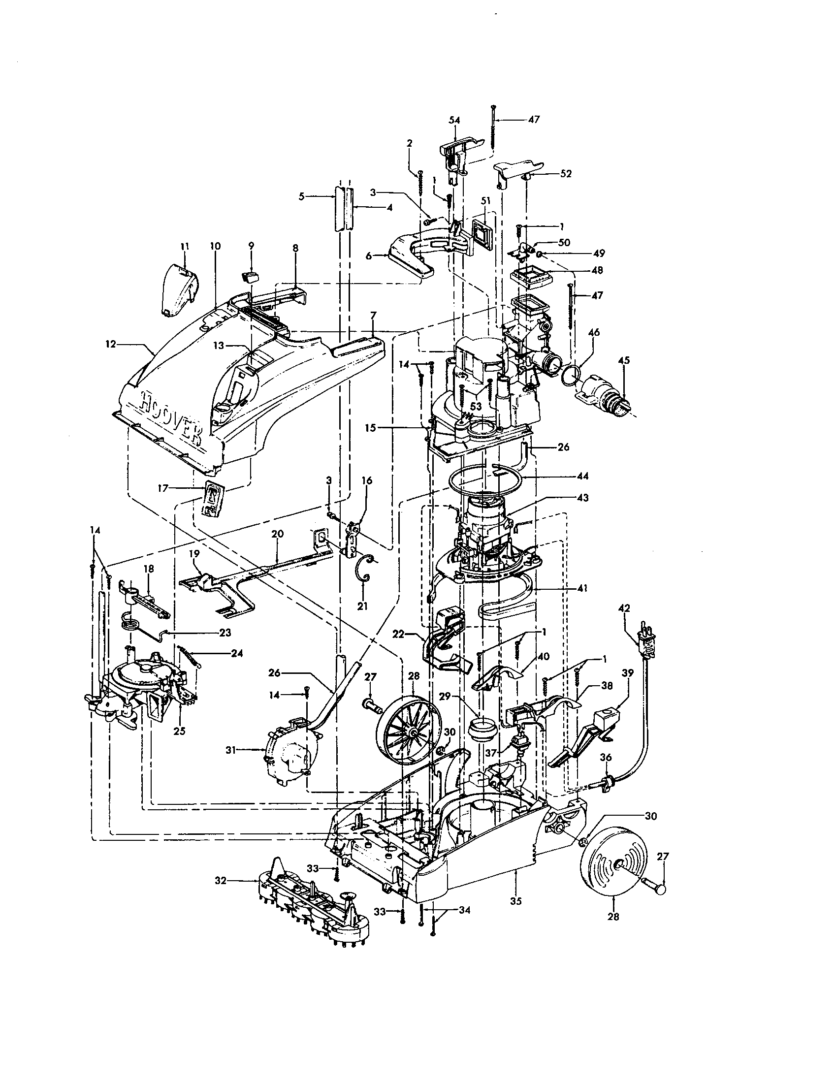 Hoover F5896-950 powerhead diagram