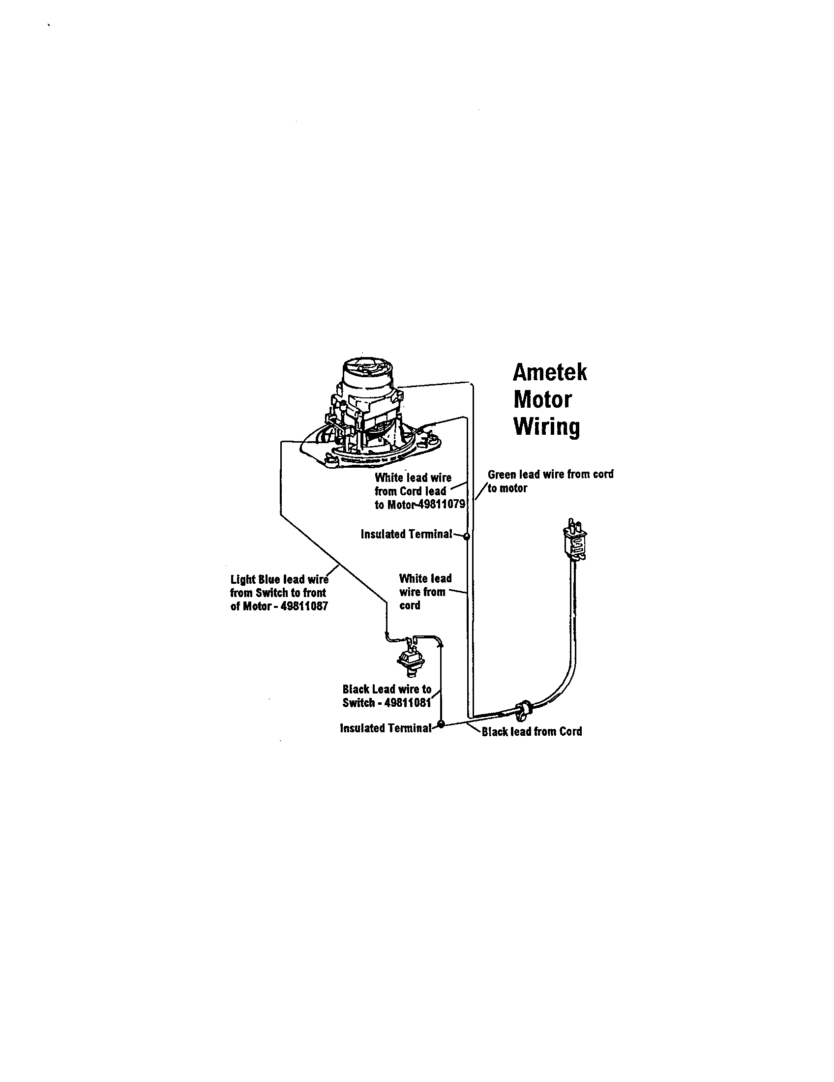 Hoover F5896-950 ametek motor wiring diagram