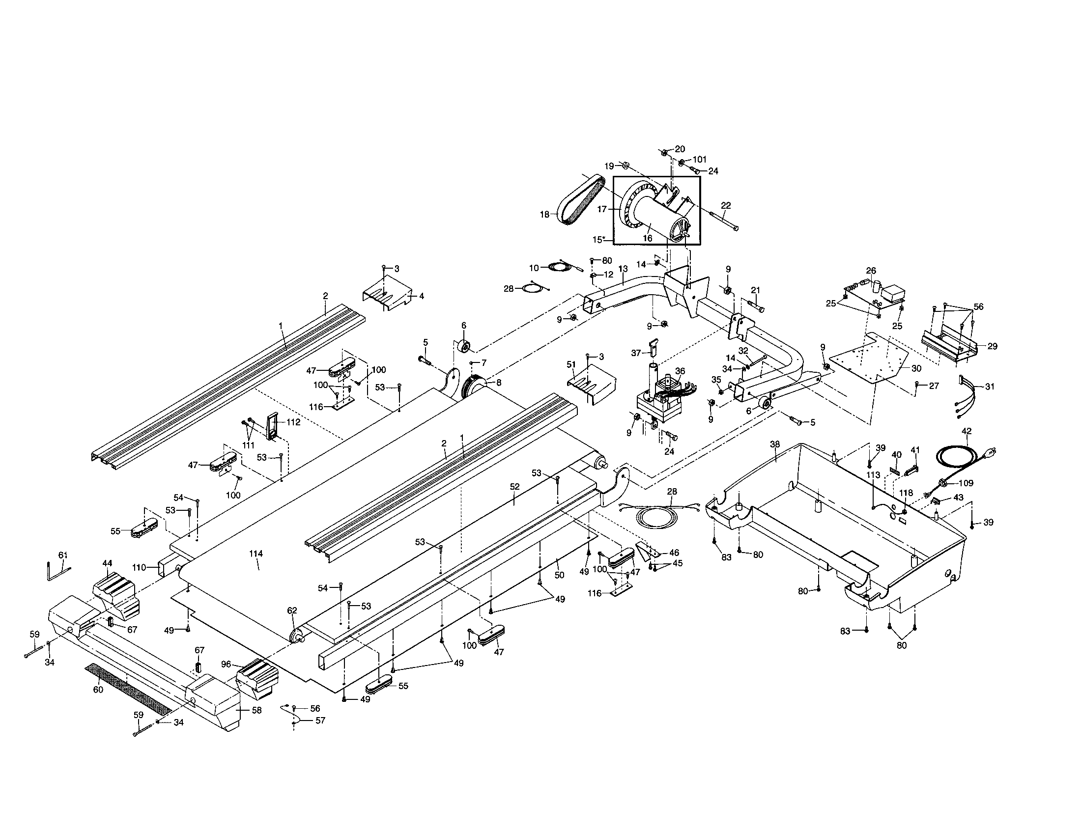 NordicTrack 831298882 walking belt diagram