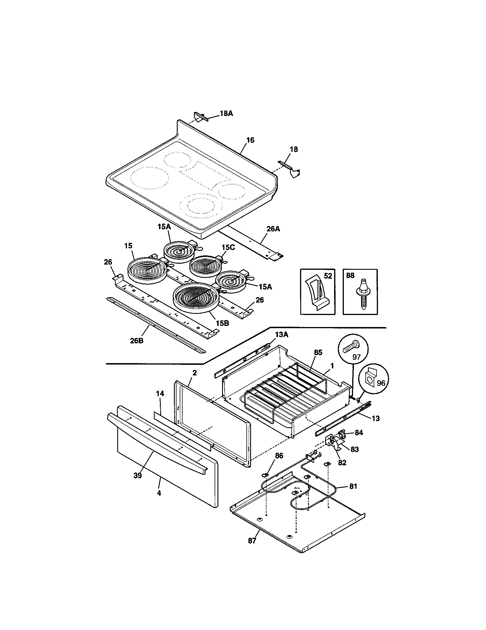 Kenmore 79095594100 top/drawer diagram