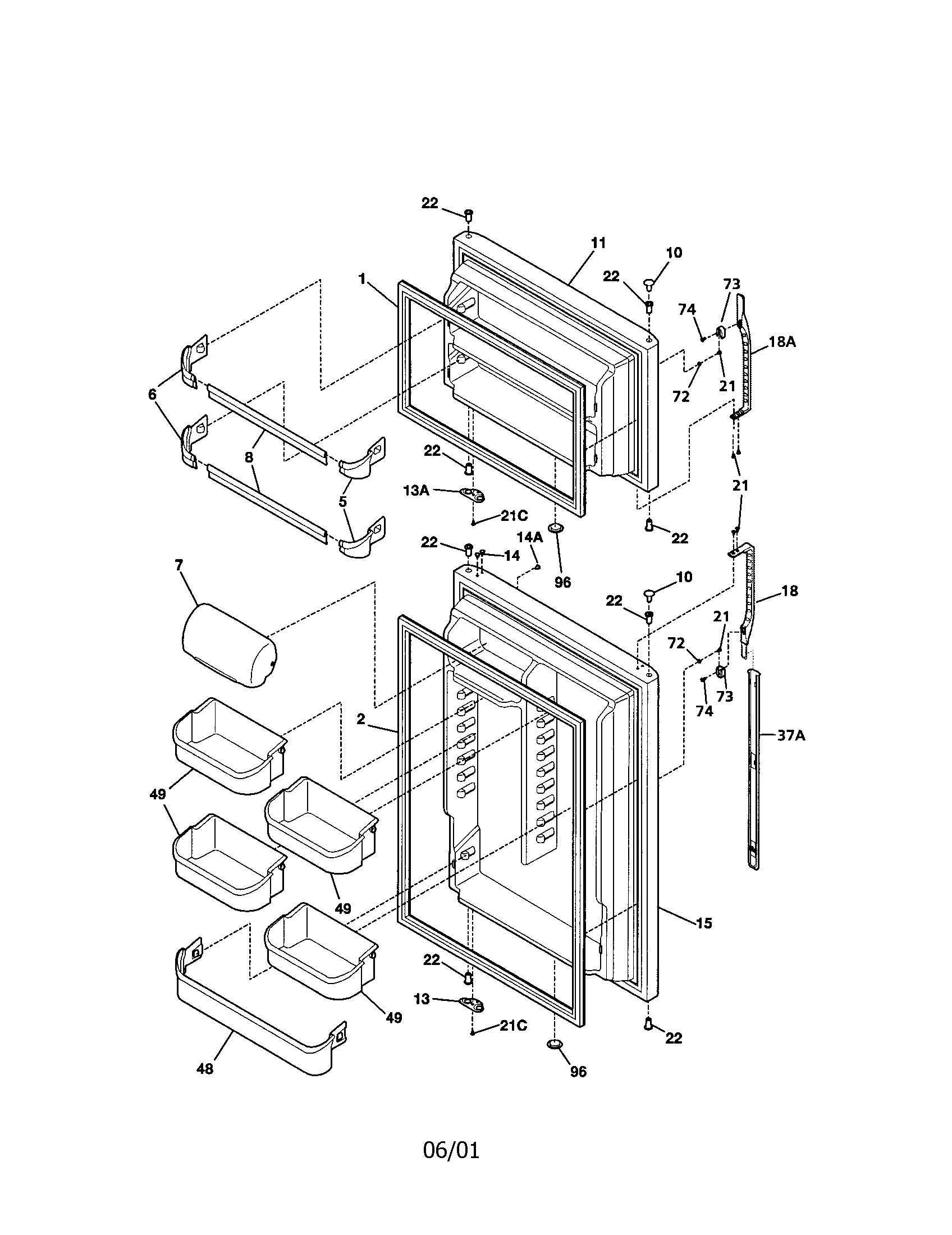 Kenmore 25371842102 door diagram