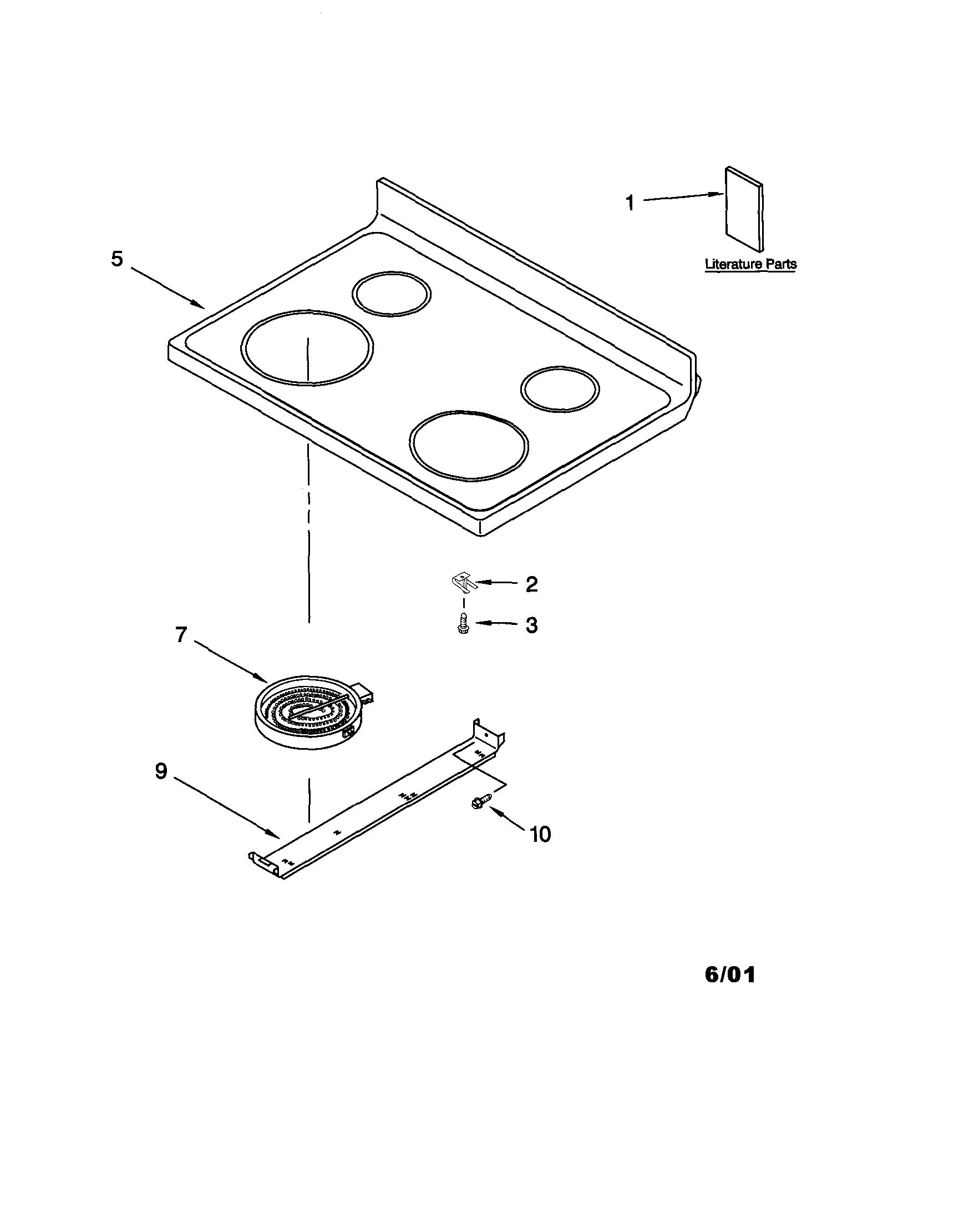 Kenmore 66595015101 cooktop diagram