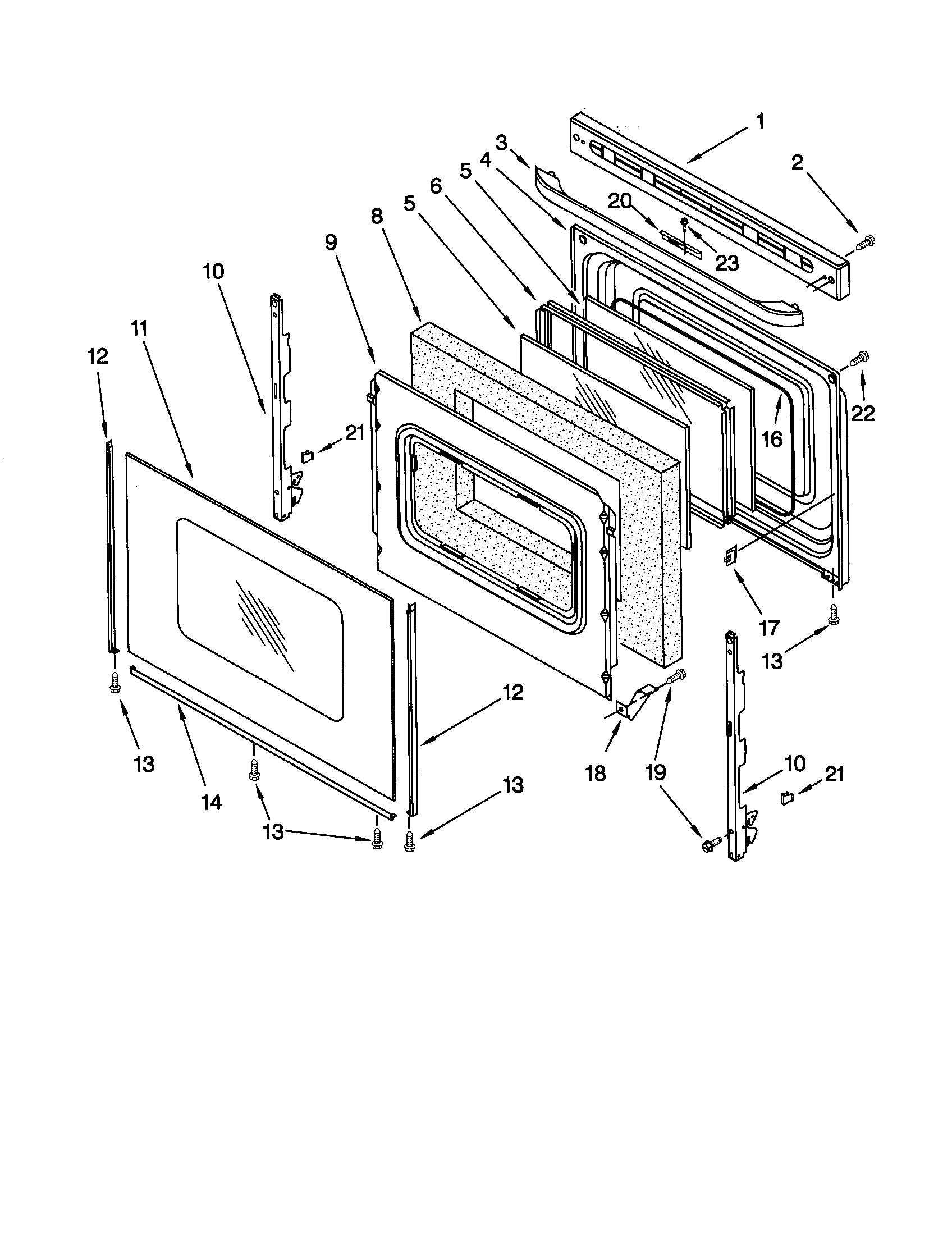 Kenmore 66595015101 door diagram