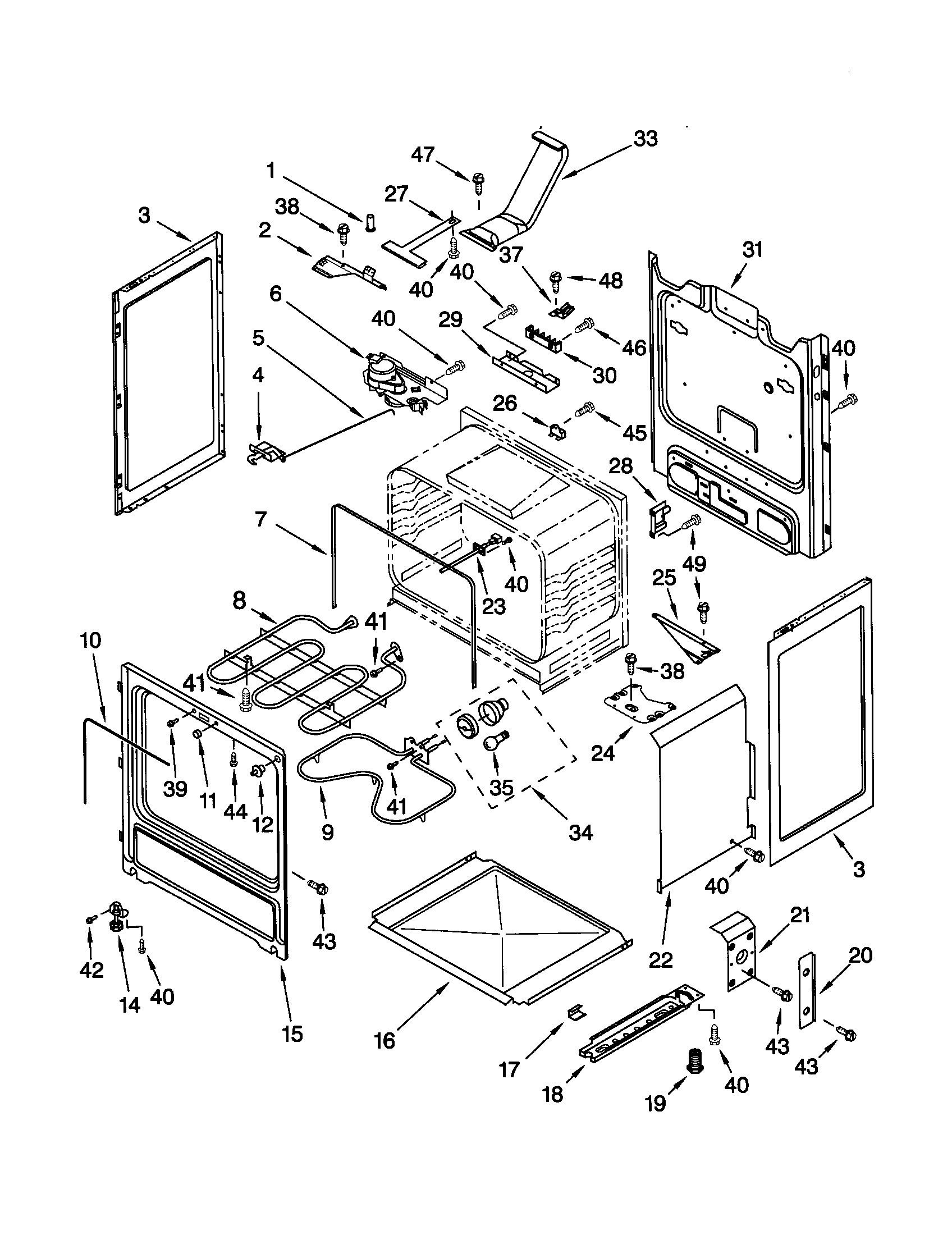 Kenmore 66595015101 chassis diagram