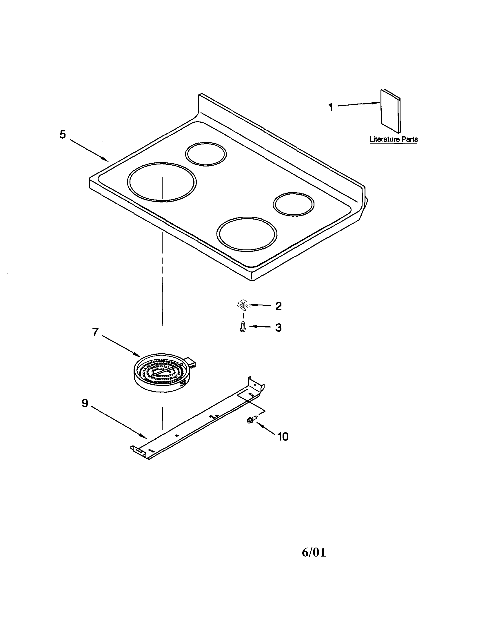 Kenmore 66595005101 cooktop diagram