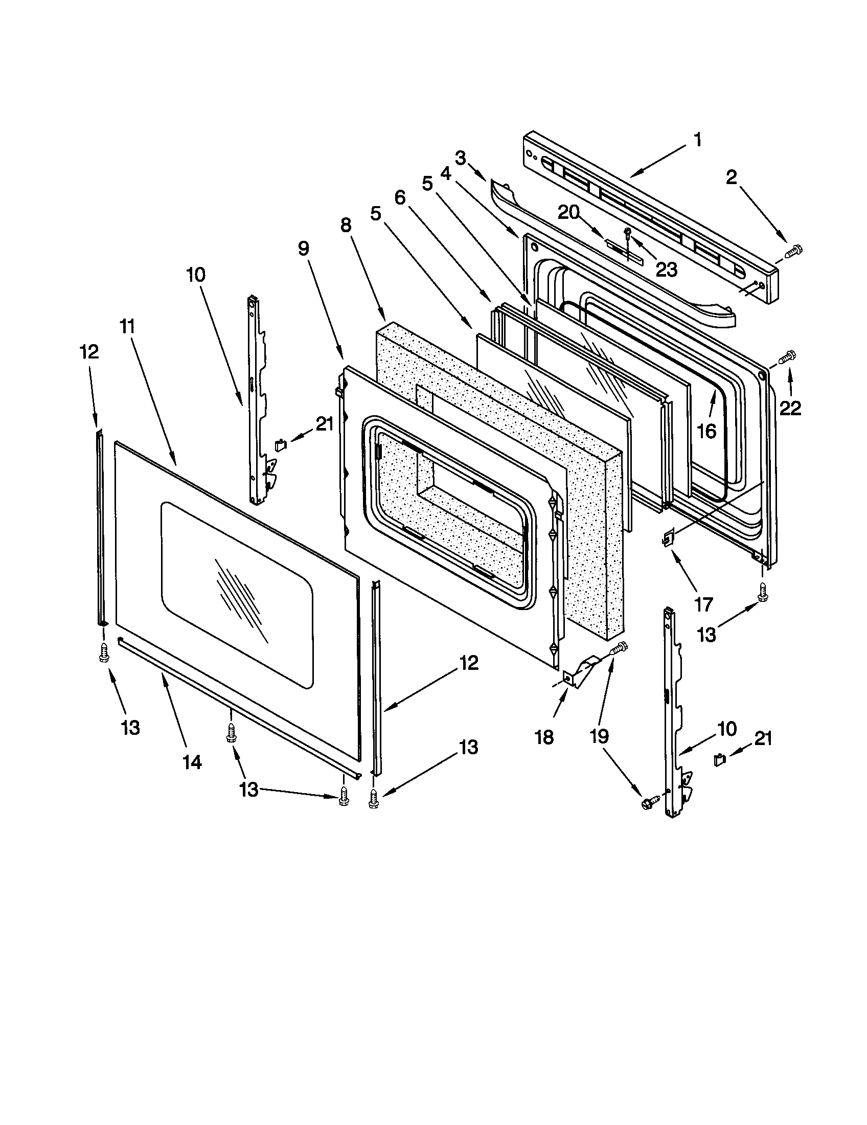 Kenmore 66595005101 door diagram