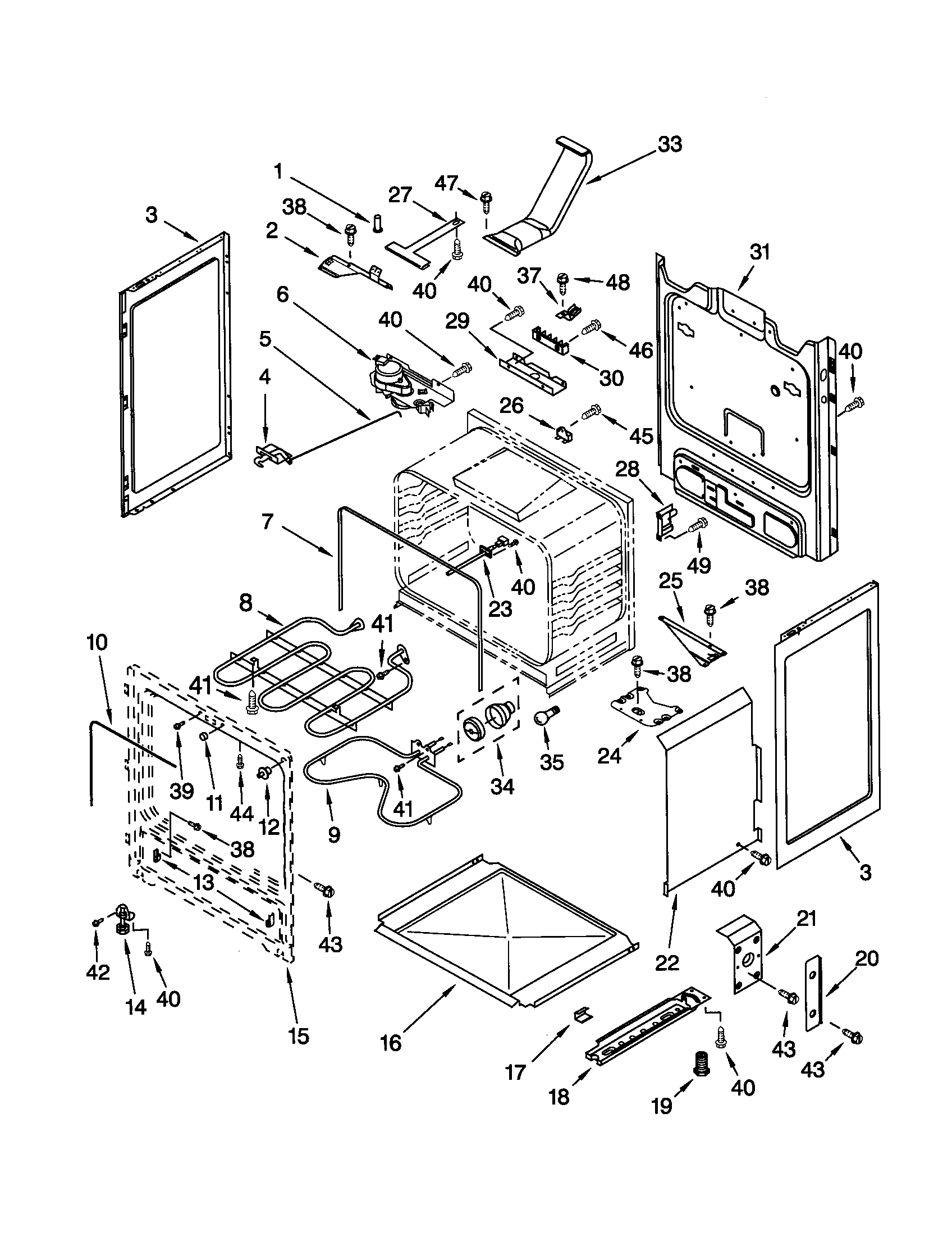 Kenmore 66595005101 chassis diagram