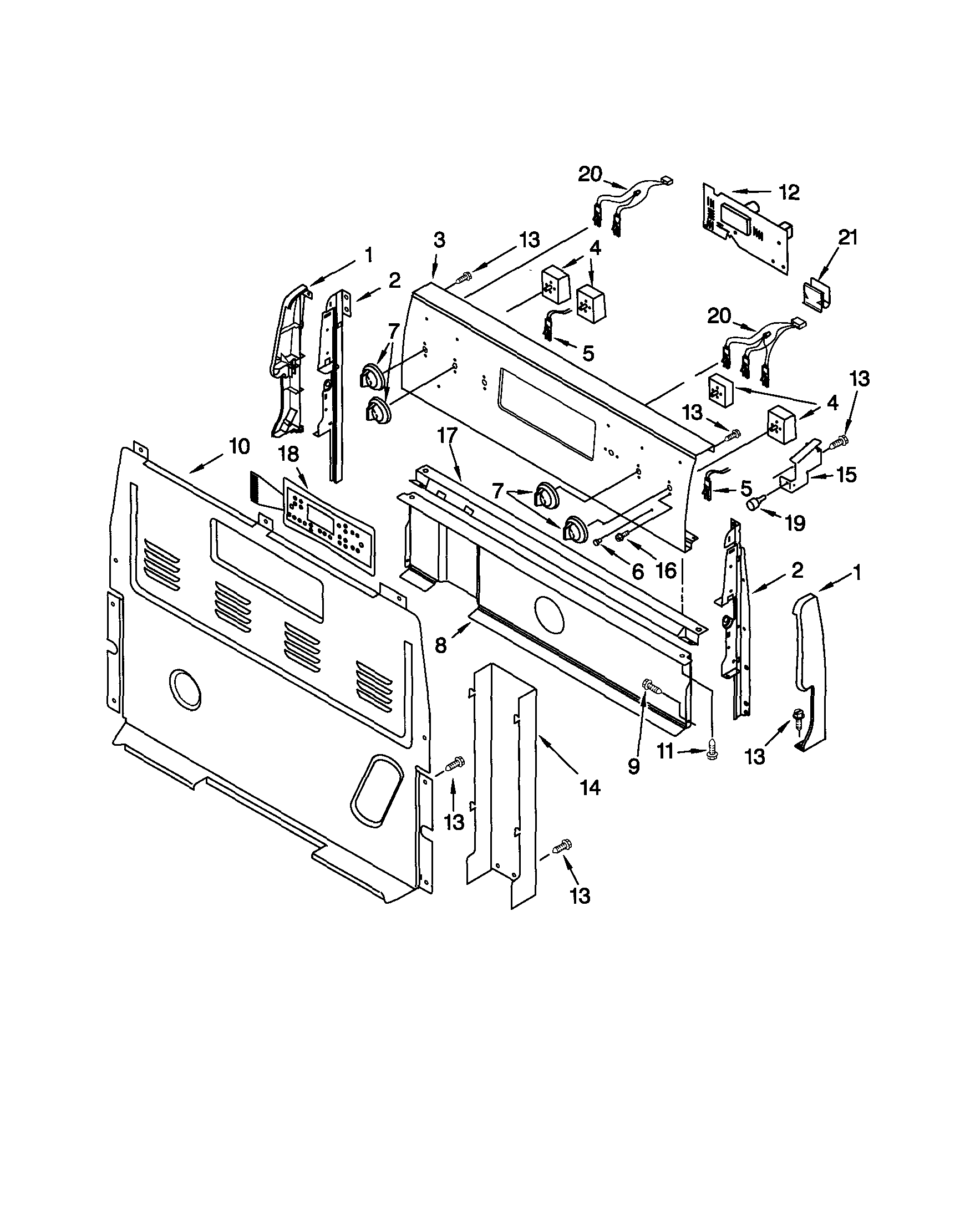 Kenmore 66595005101 control panel diagram