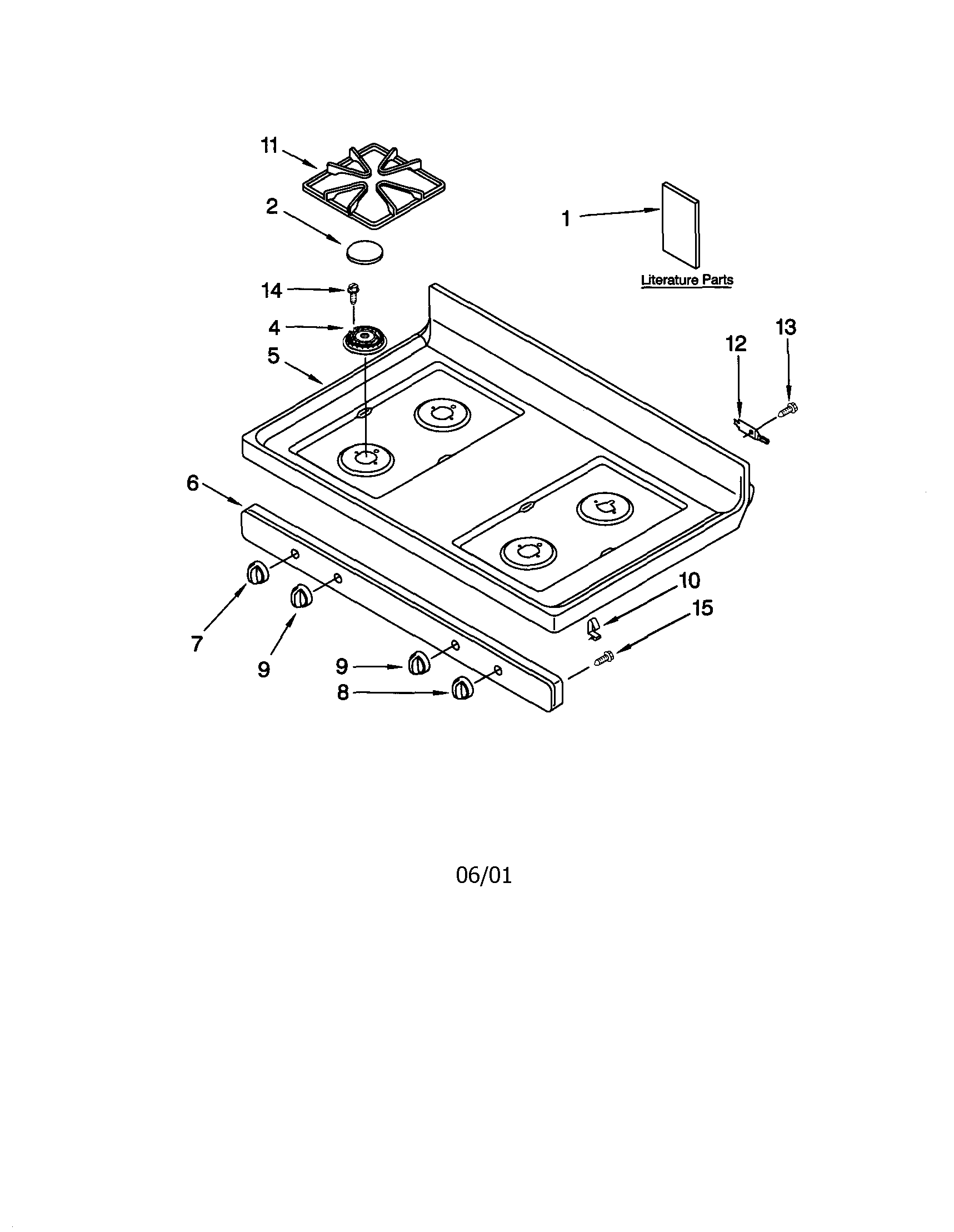 Kenmore 66572012101 cooktop diagram