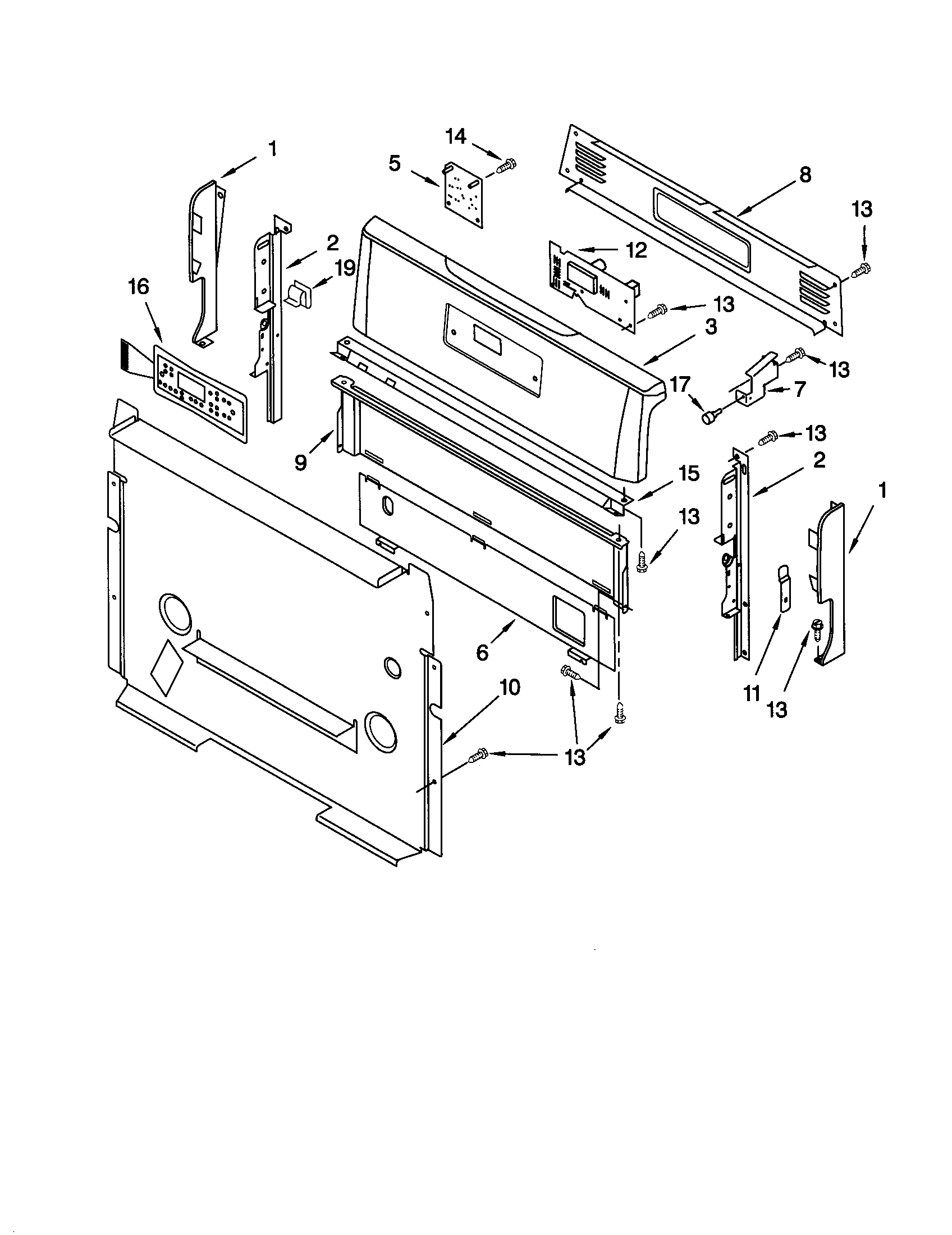 Kenmore 66572012101 control panel diagram