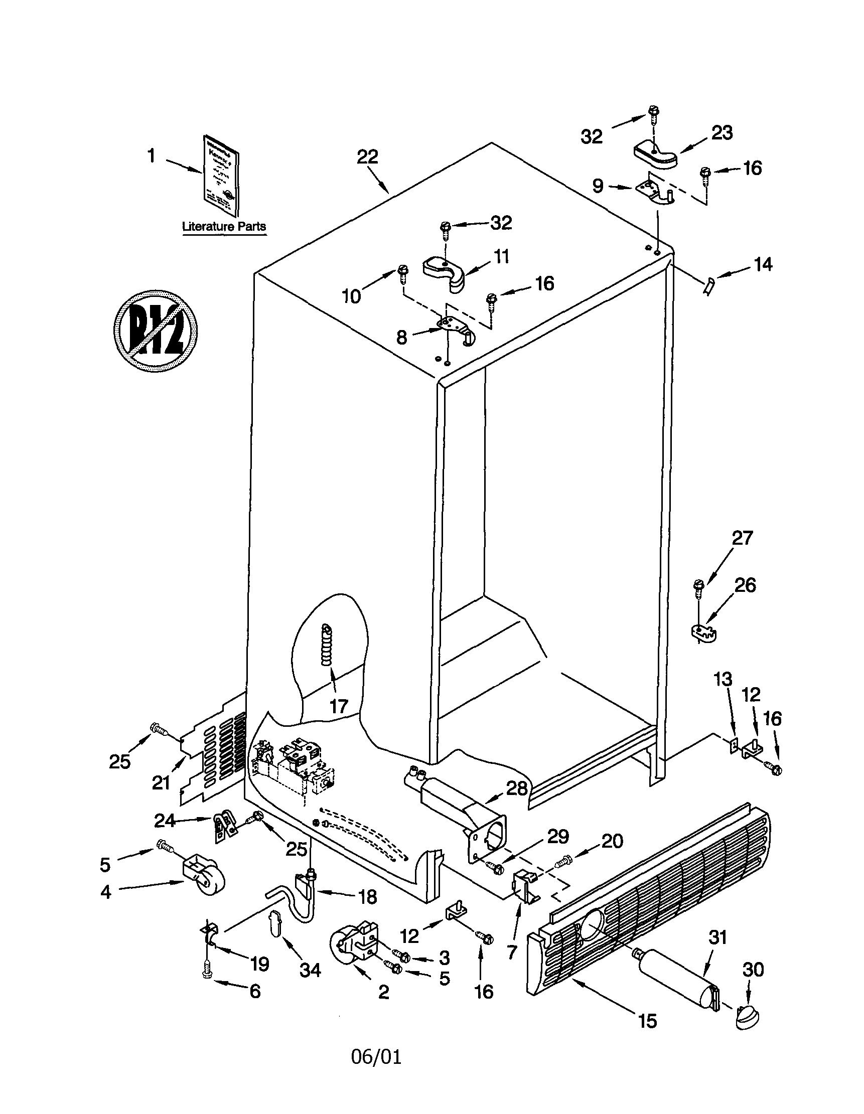 Kenmore 10652264100 cabinet diagram