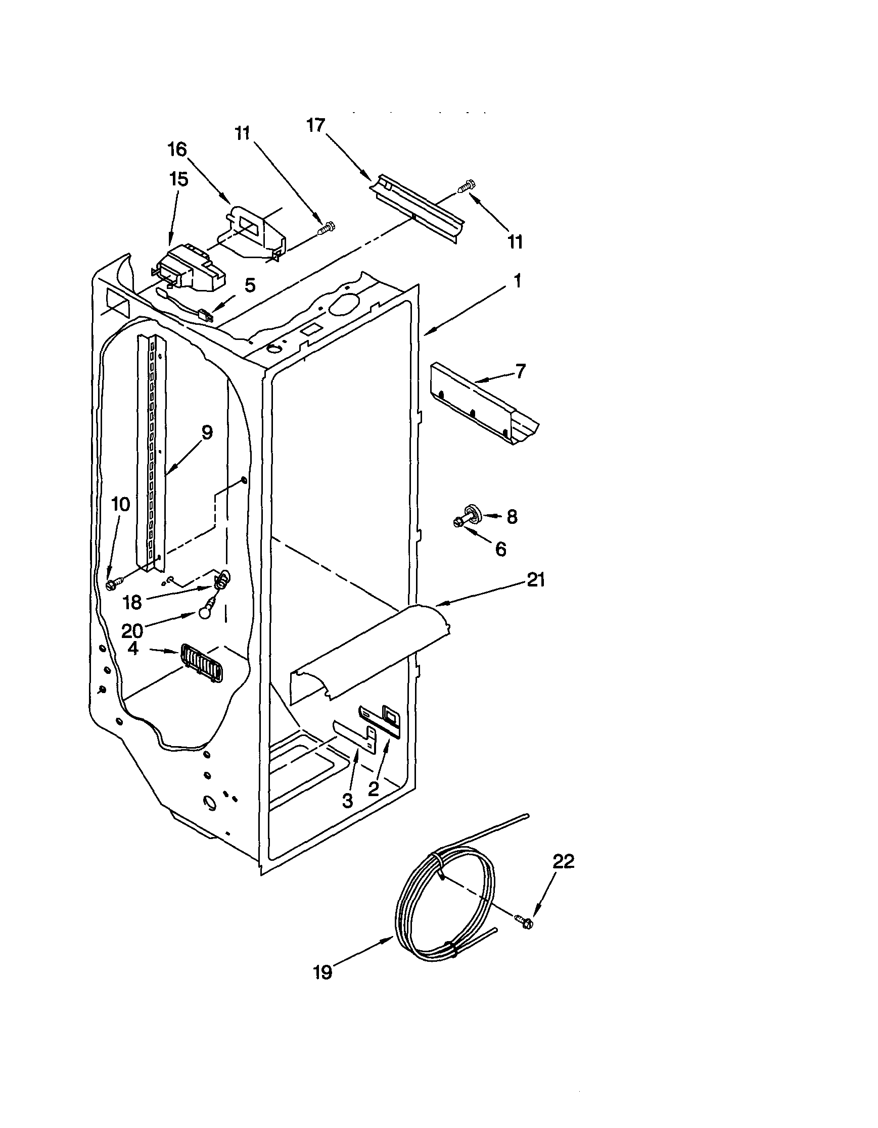 Kenmore 10652264100 refrigerator liner diagram