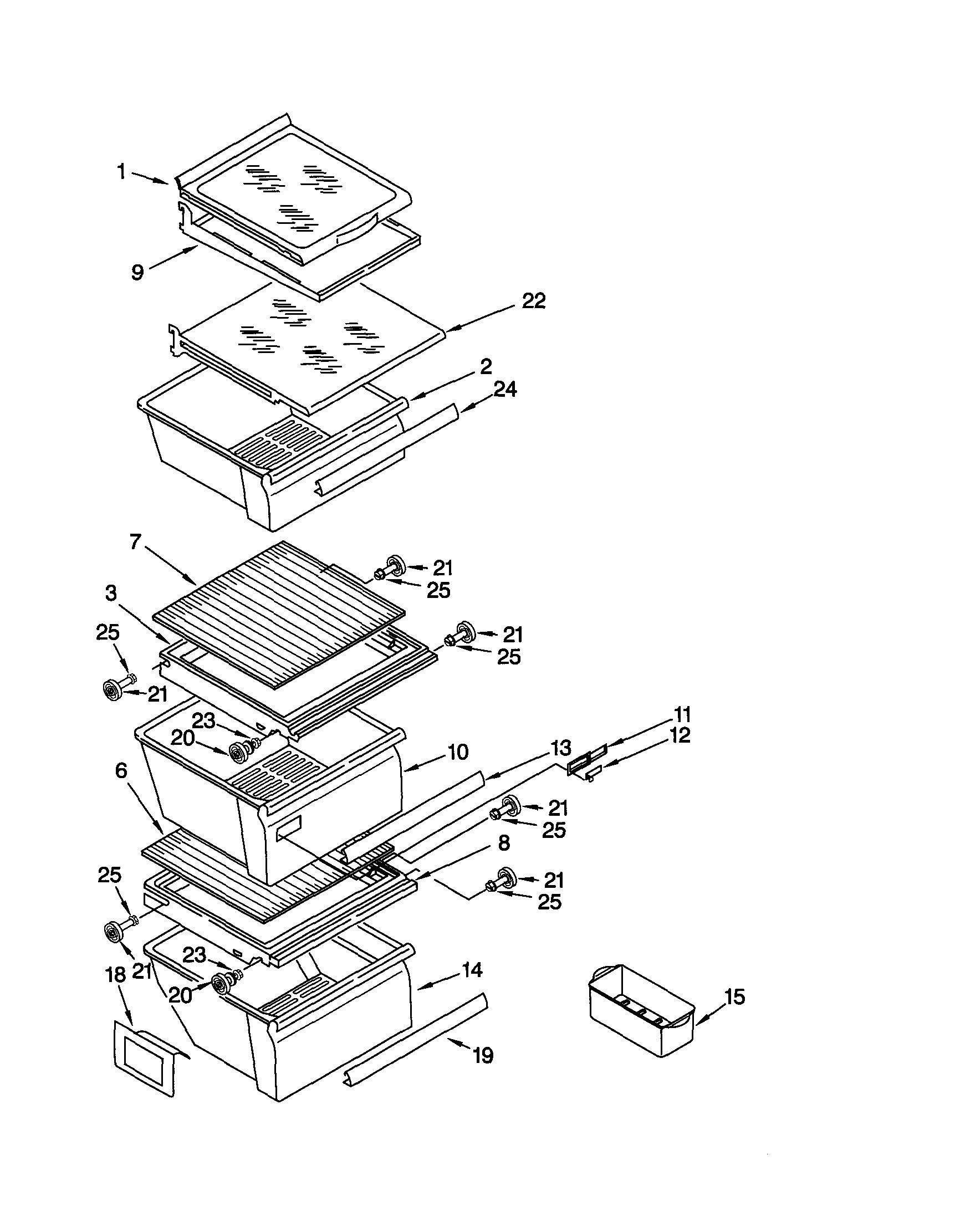 Kenmore 10652264100 refrigerator shelf diagram