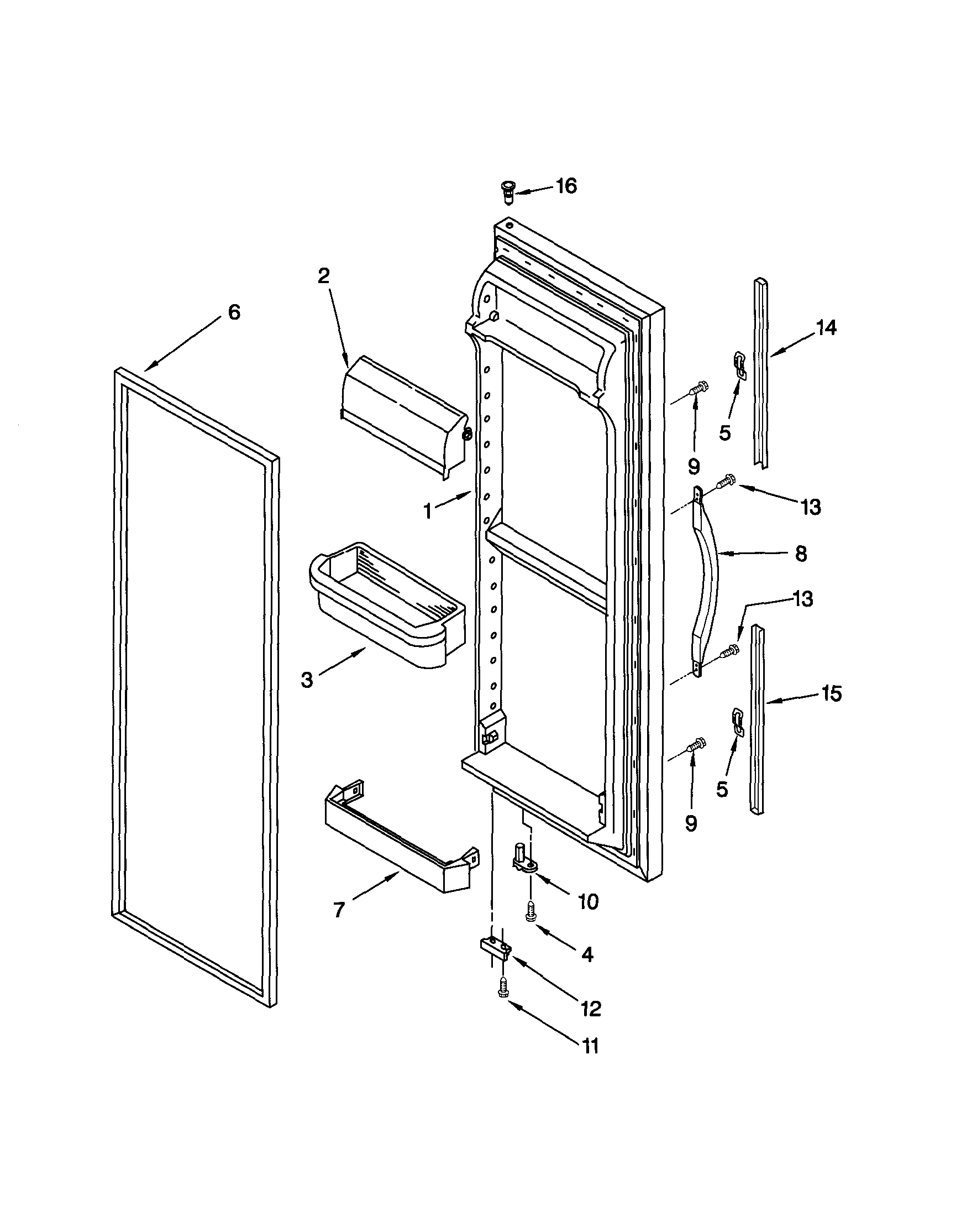 Kenmore 10652264100 refrigerator door diagram