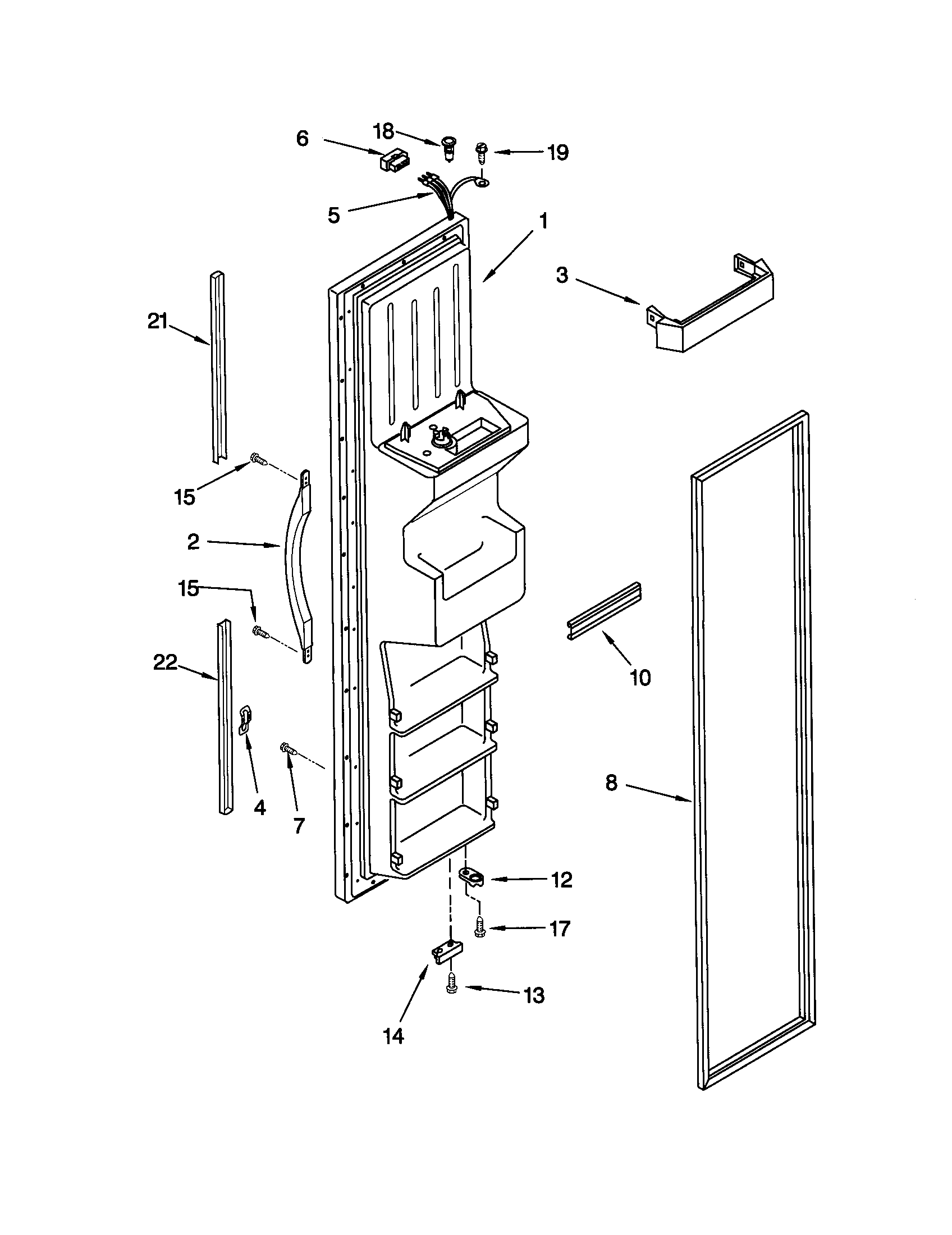 Kenmore 10652264100 freezer door diagram